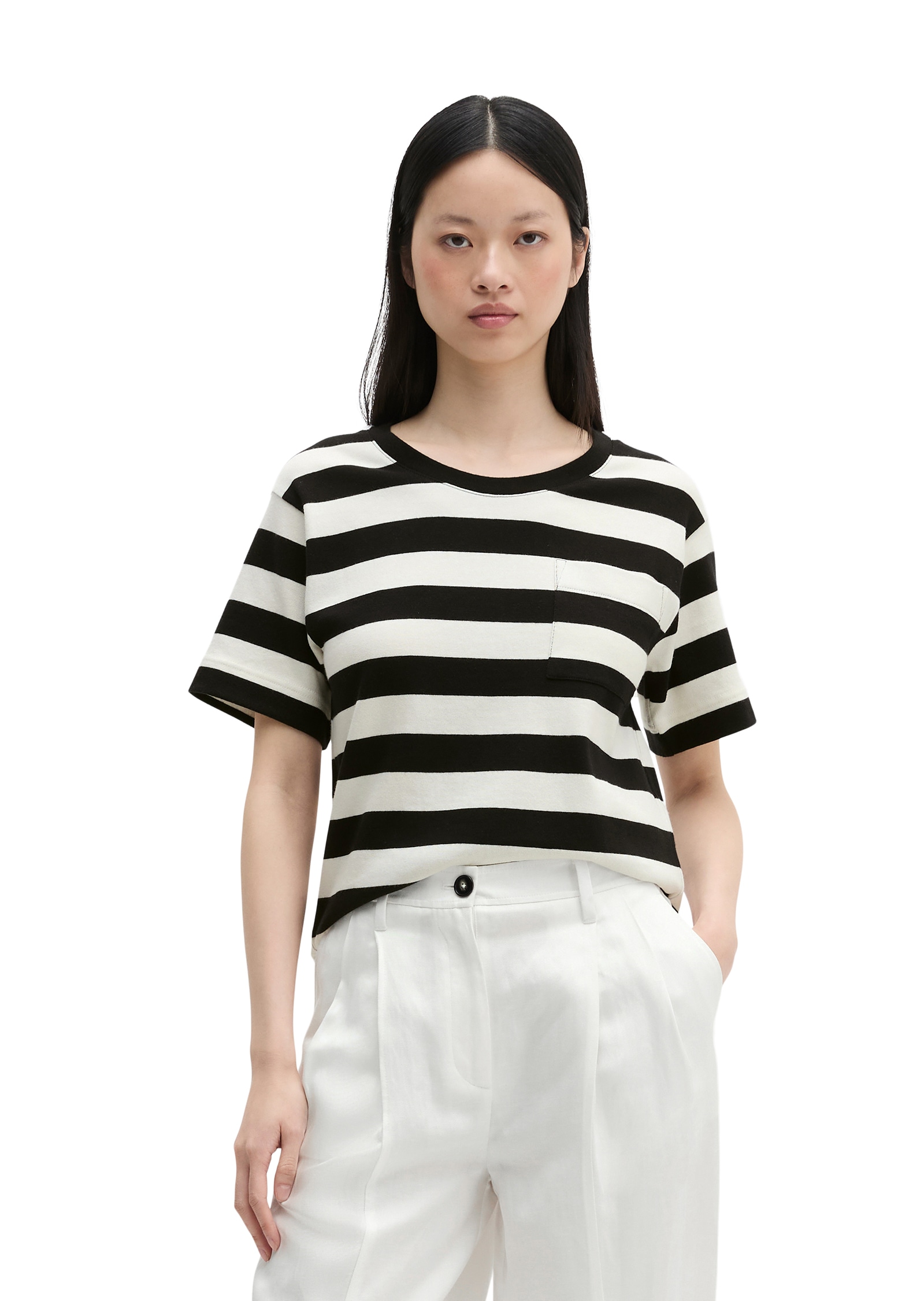 Marc OPolo T-Shirt gestreift, loose aus weichem Single Jersey