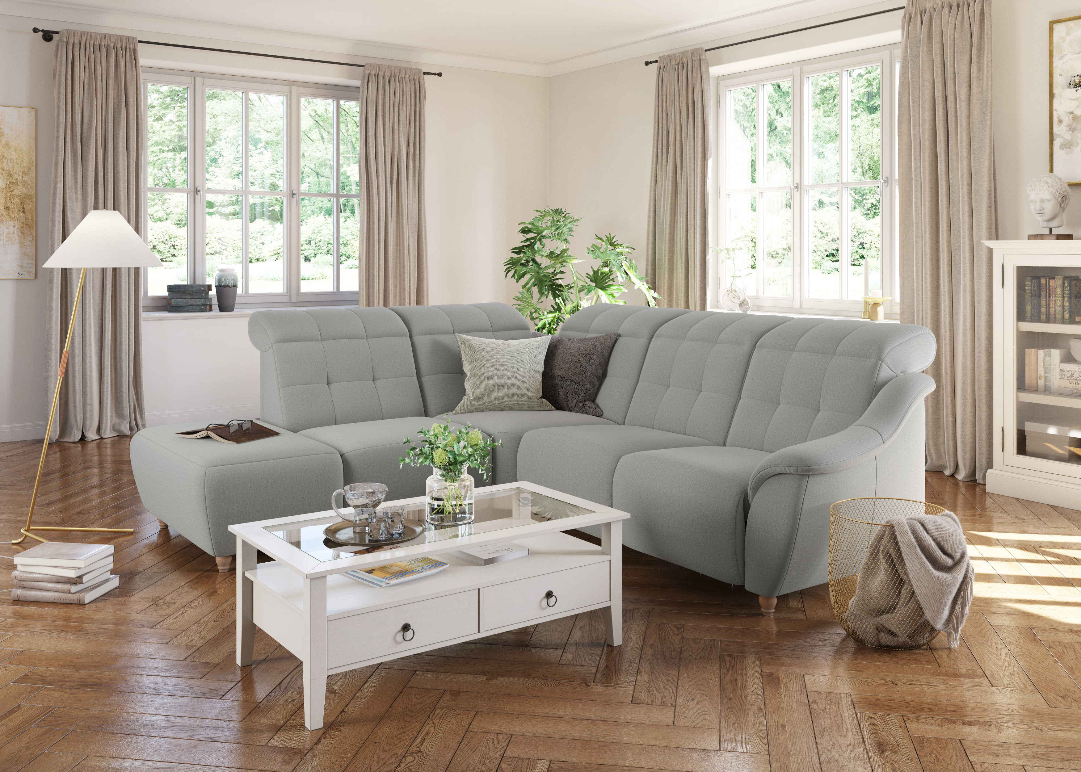 Home affaire Ecksofa "Boston L-Form" Kopfteilverstellung an jeder Sitzfläche, wahlweise Relaxfunktion