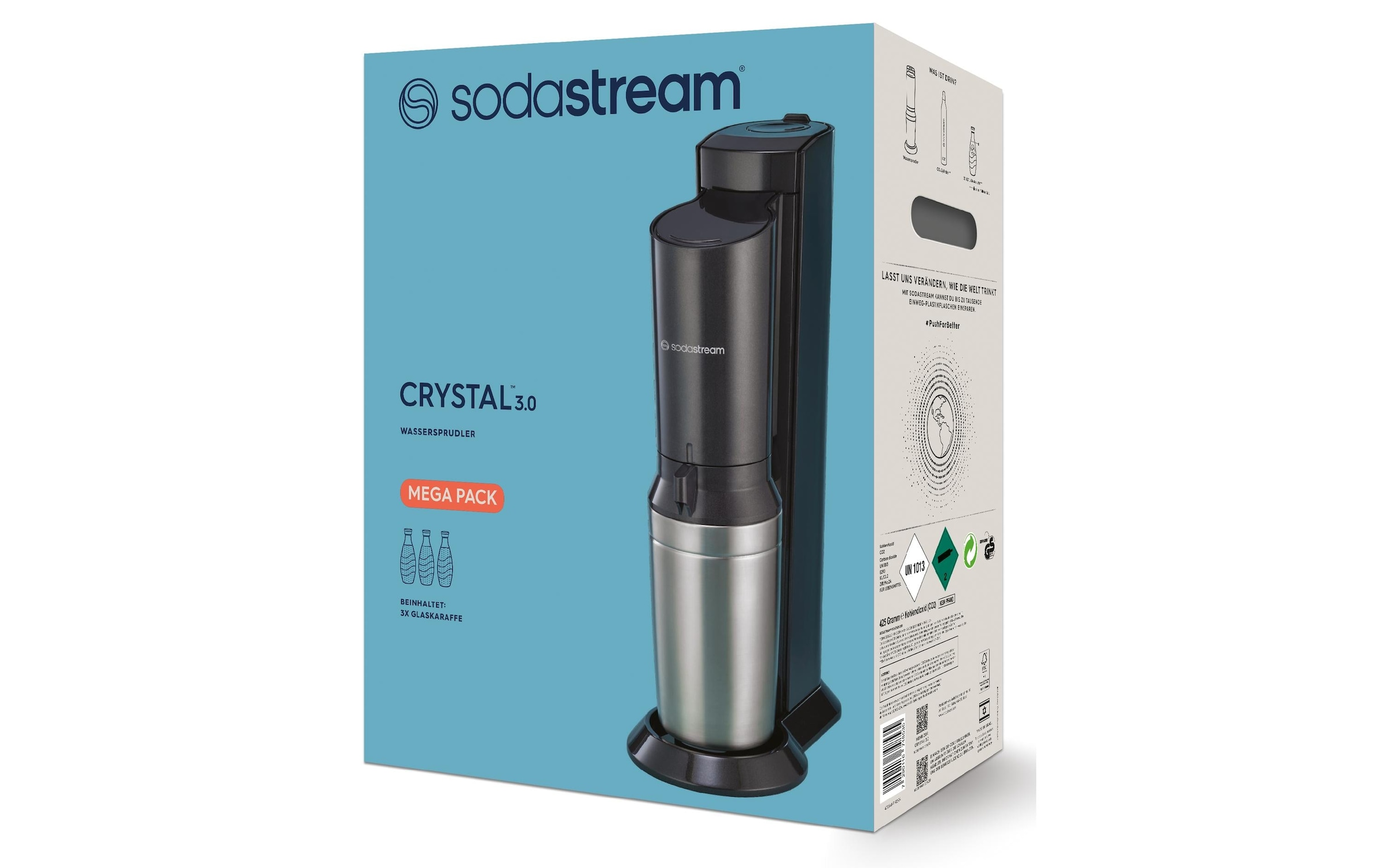 SodaStream Wassersprudler »Crystal CQC Mega Pack Schwarz«