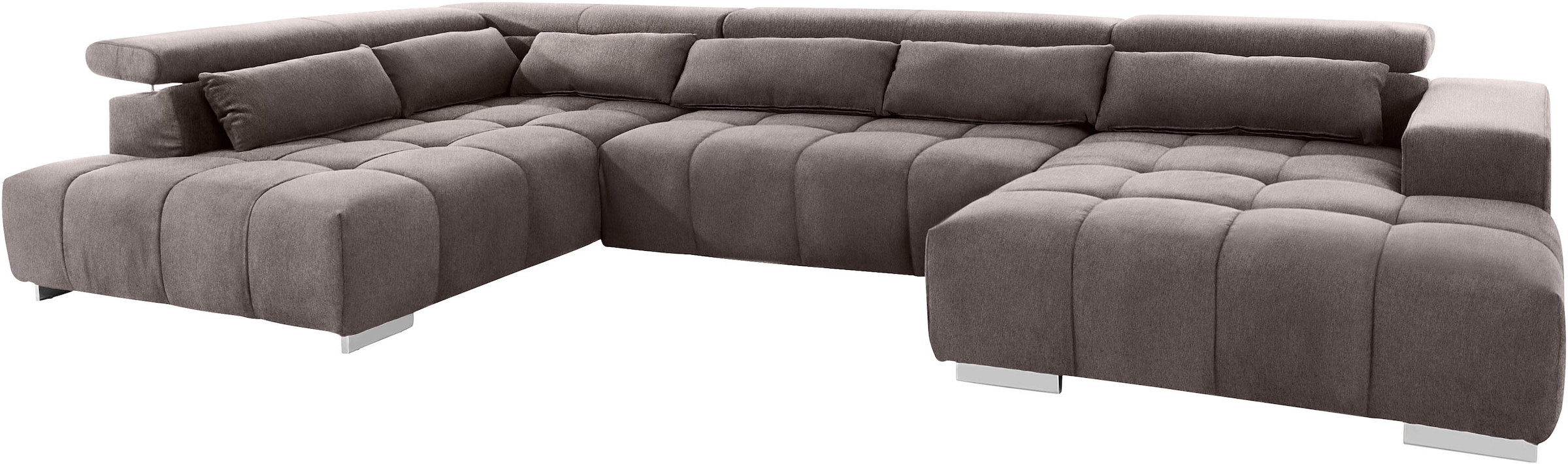 COTTA Wohnlandschaft »Orion U-Form«, mit Kopfteilverstellung & 6 Nierenkissen
