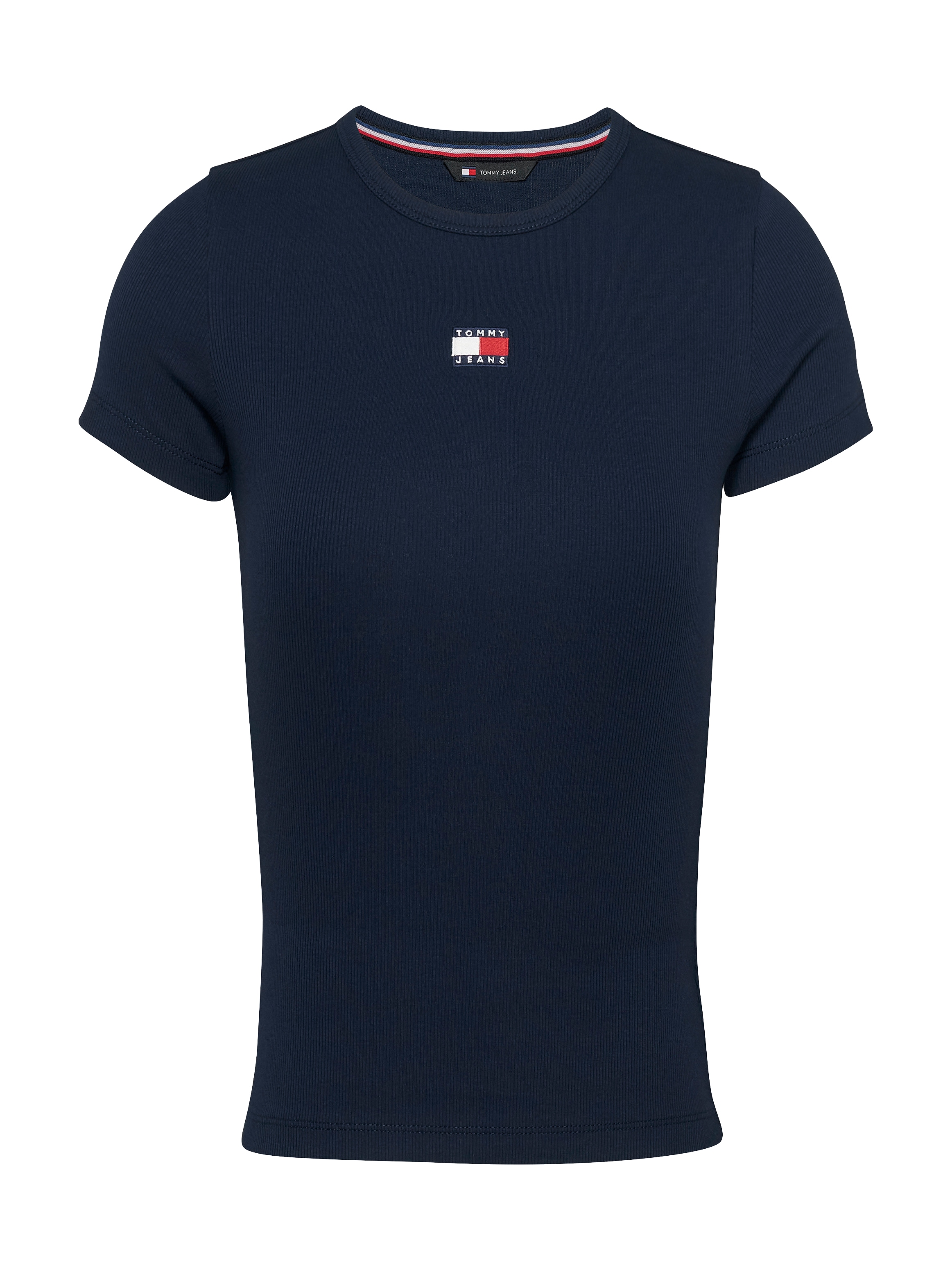 Tommy Jeans T-Shirt »TJW SLIM BADGE RIB TEE«, in Rippoptik