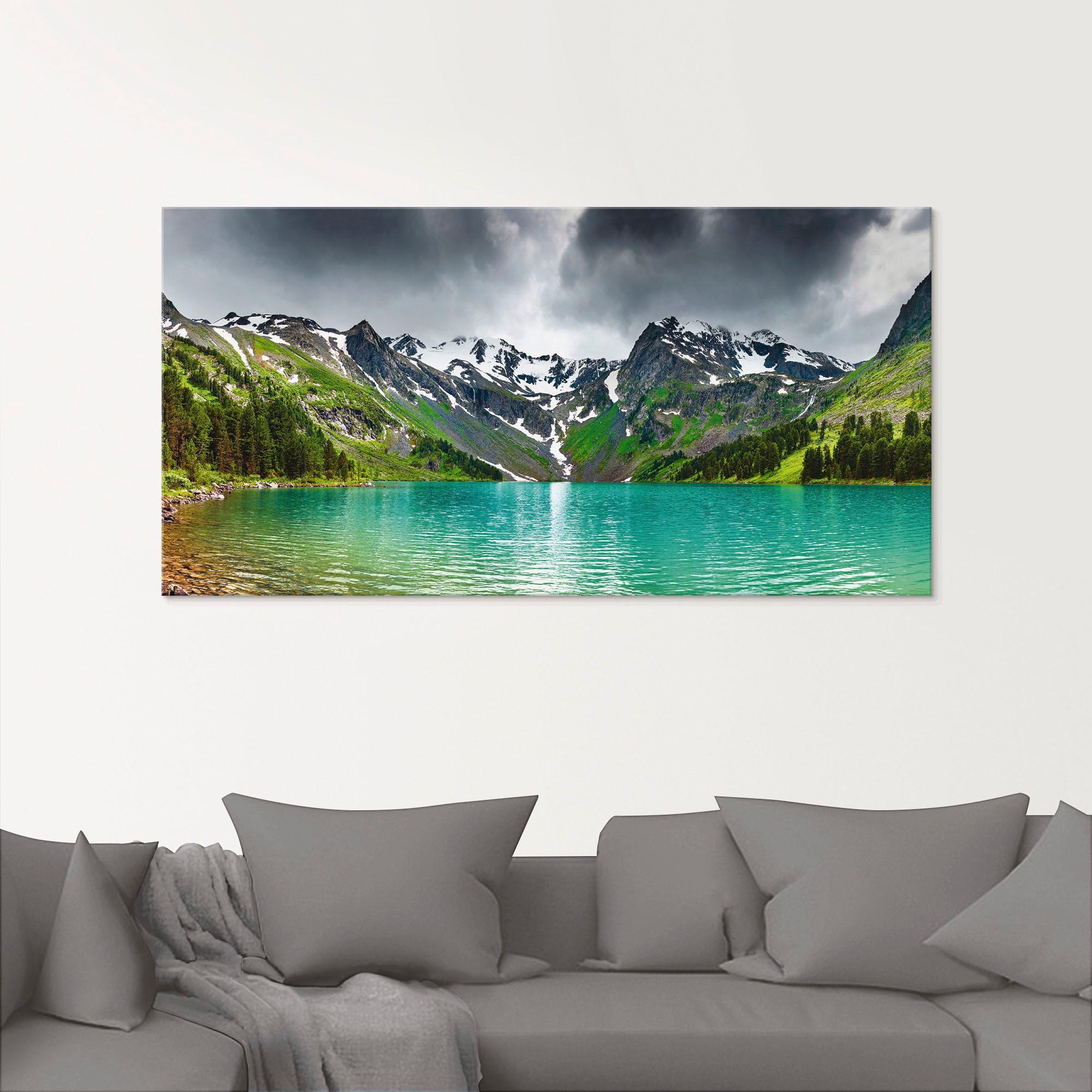 Artland Glasbild »Bergsee«, Berge, (1 St.), in verschiedenen Grössen