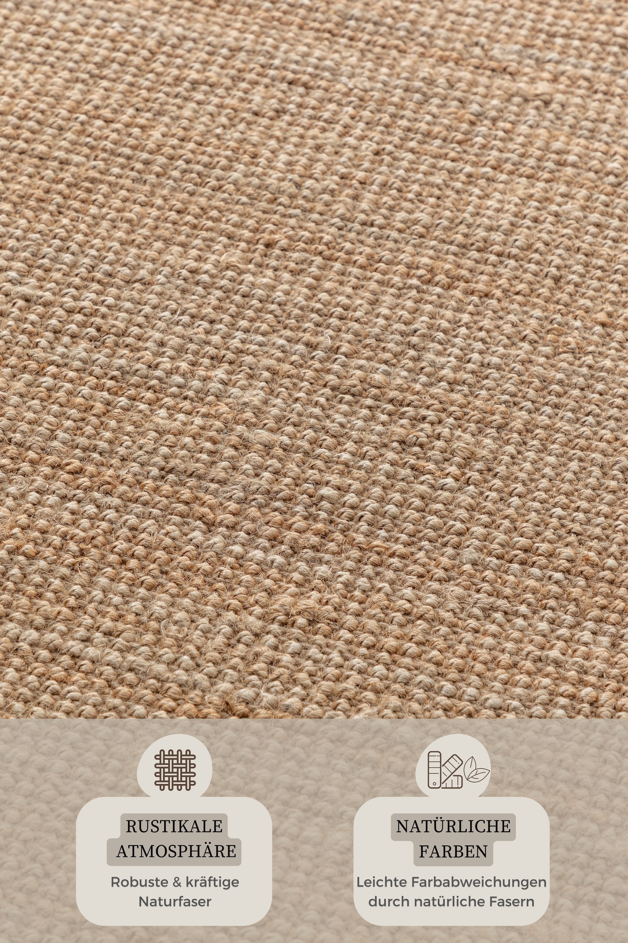 HANSE Home Teppich »Jaipur Juteteppich, als Läufer und in Rund«, rechteckig, 10 mm Höhe, 100% Naturfaser, Wohnzimmer, Esszimmer, Schlafzimmer, GRS
