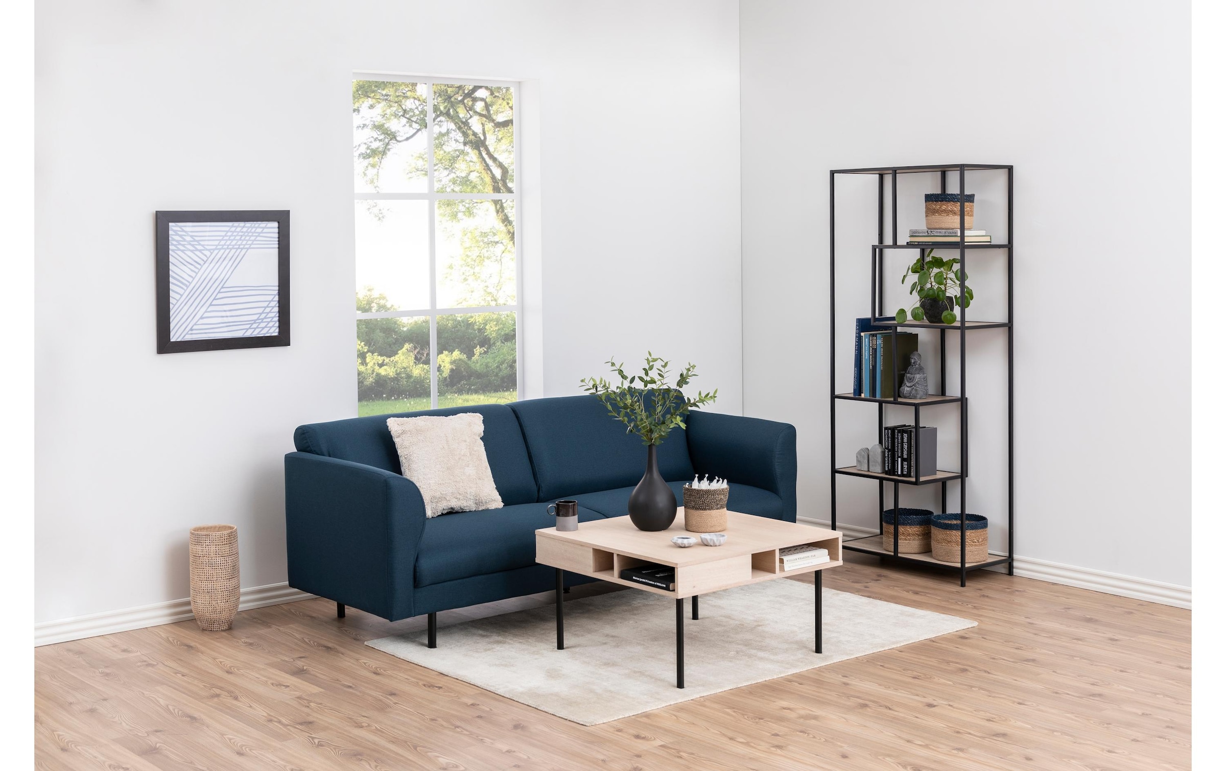 AC Design Regal »Seaford 77 x 35 x 185cm, Braun/Schwarz«
