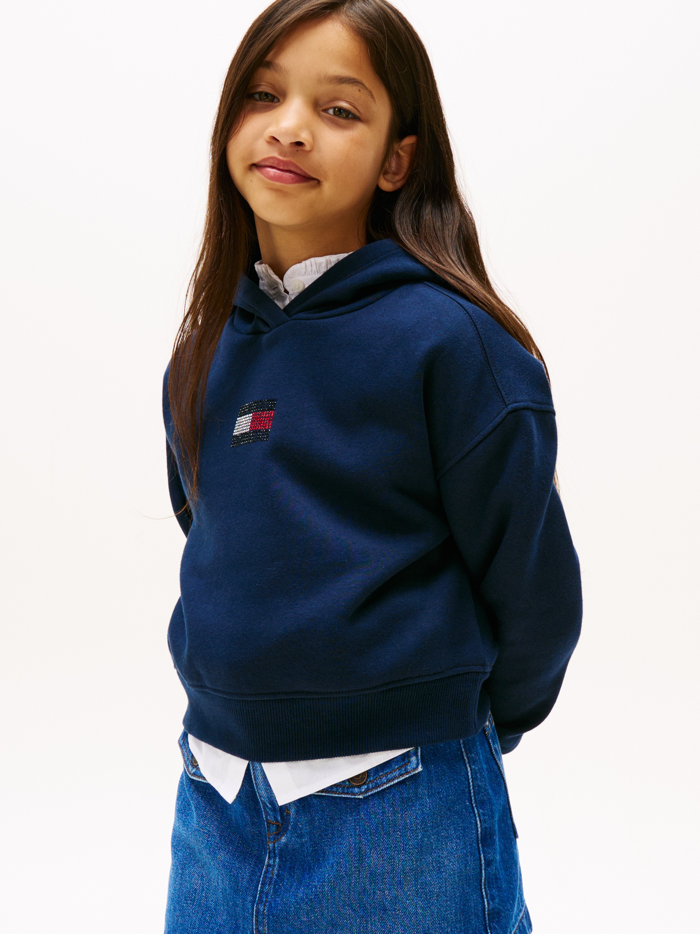 Tommy Hilfiger Kapuzensweatshirt "RHINE STONE FLAG HOODIE", Kinder bis 16 Jahre