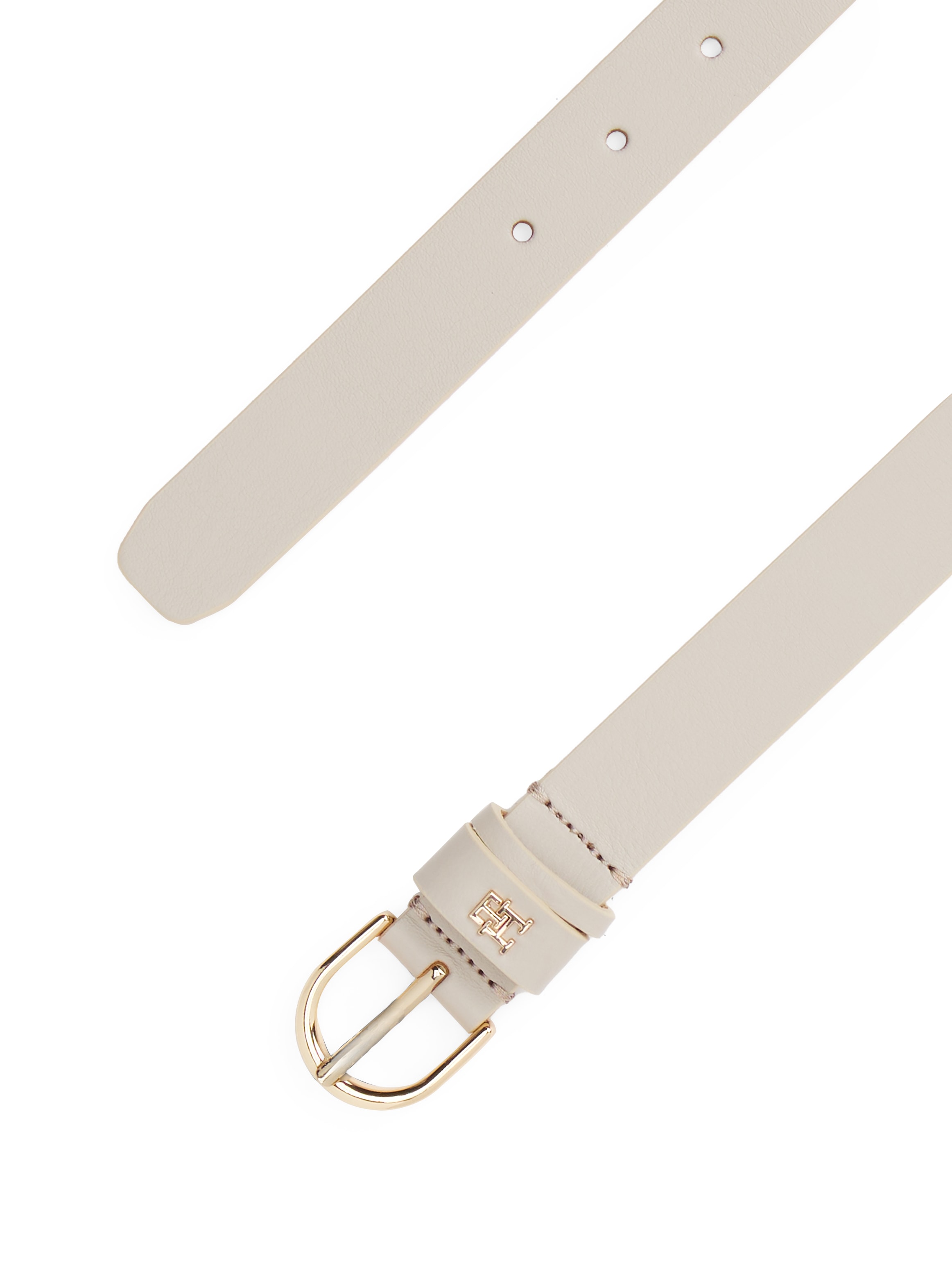 Tommy Hilfiger Ledergürtel »ESSENTIAL EFFORTLESS 2.5 GOLD«, Logoemblem, weiche Haptik, ovale Einfachdornschliesse