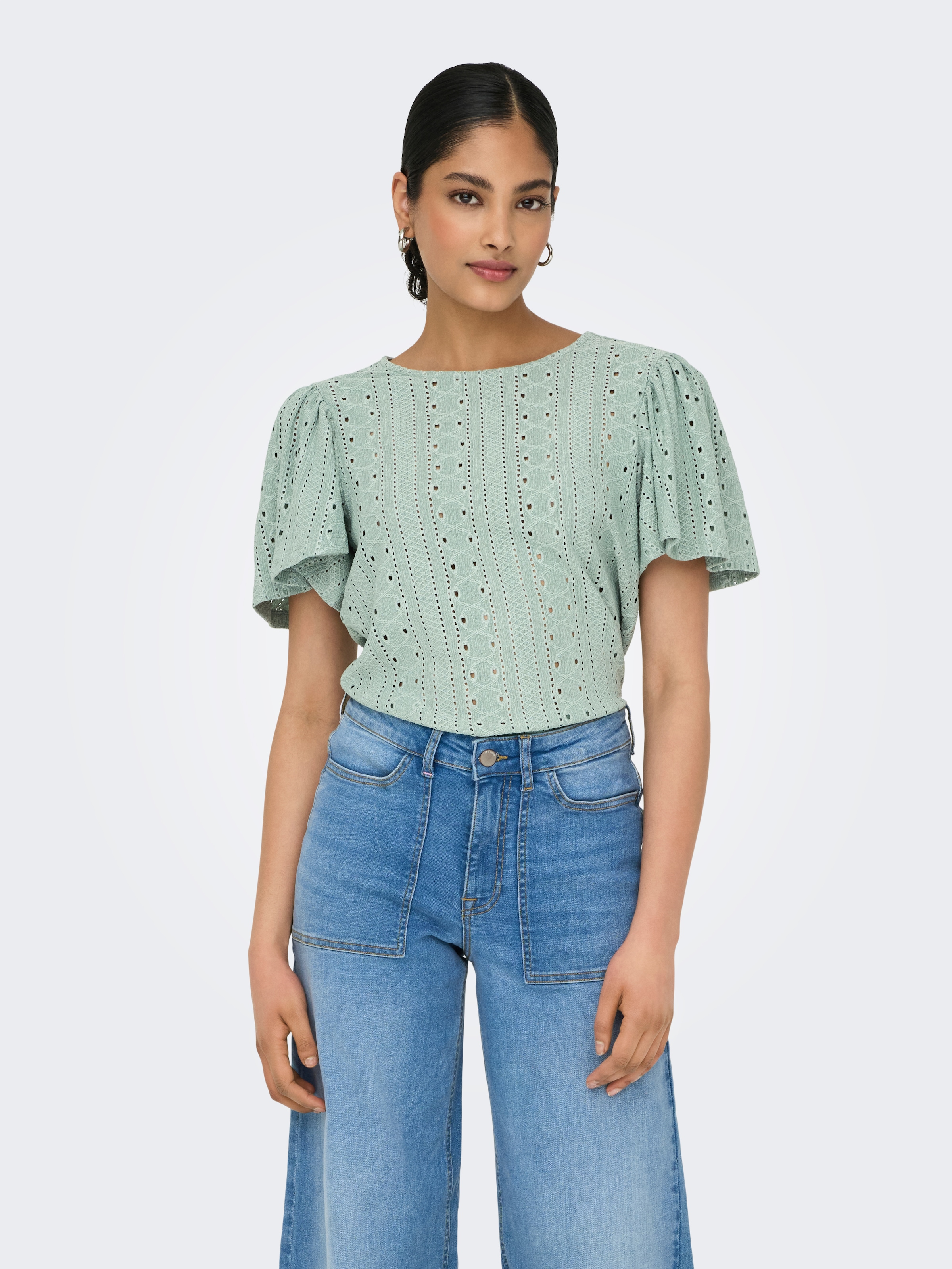 ONLY Kurzarmshirt »ONLRIVERSIDE S/S FLAIRED TOP JRS«