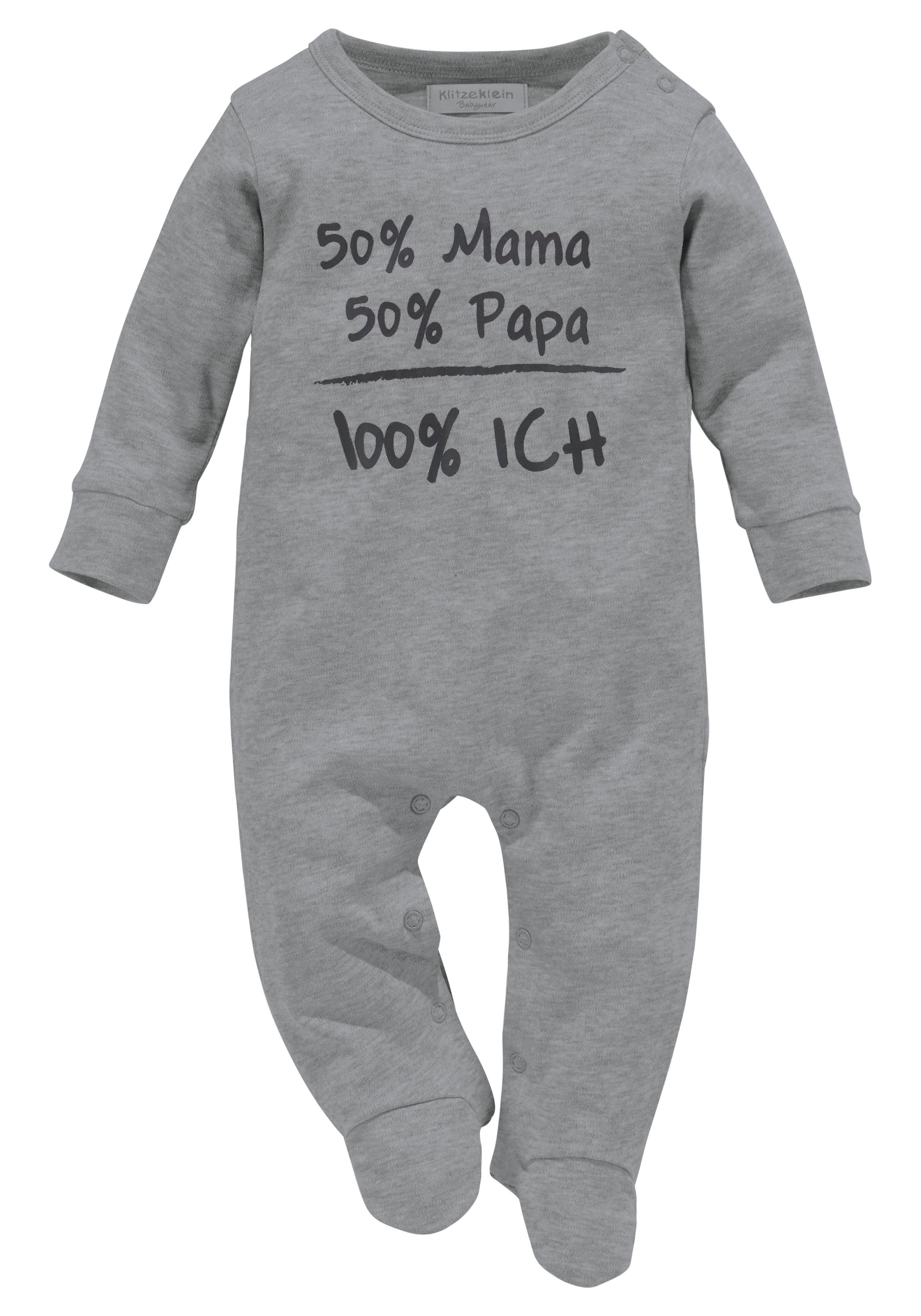 KIDSWORLD Schlafoverall »50% Mama, 50% Papa«, aus Bio-Baumwolle