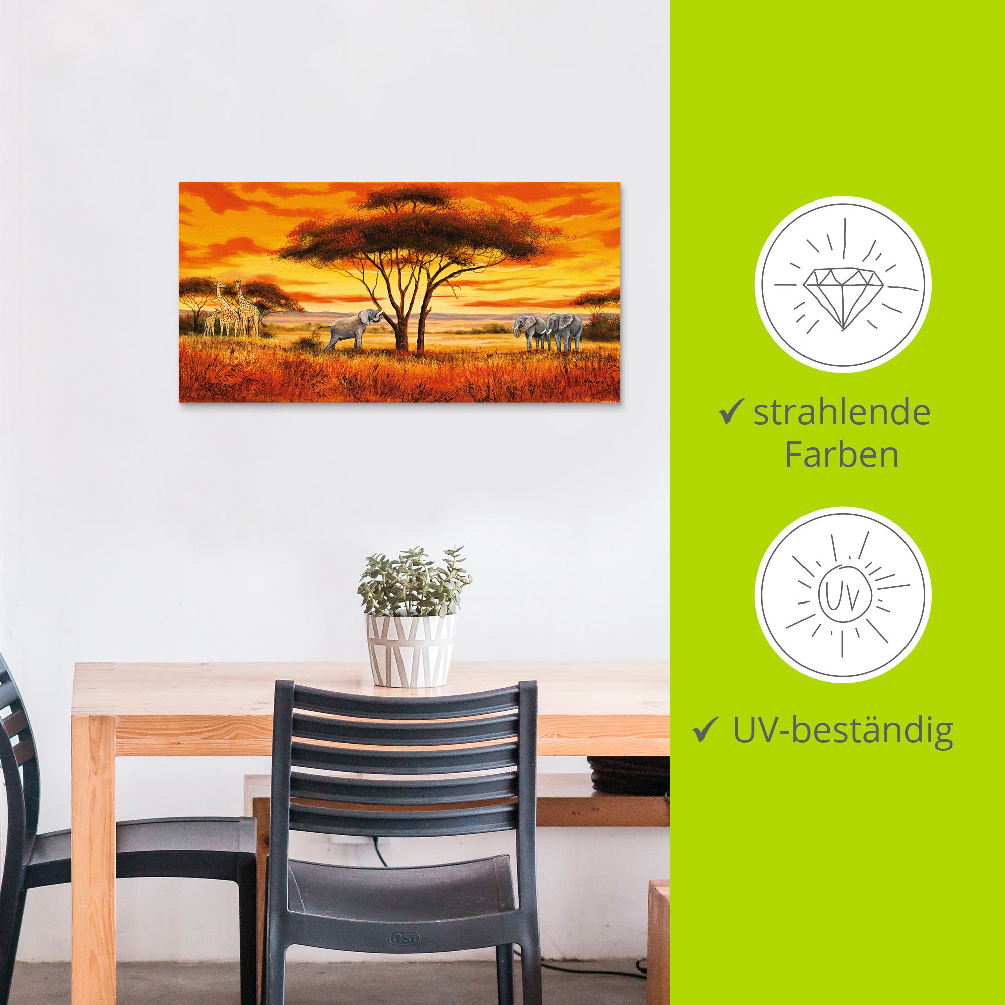 Artland Wandbild »Afrikanische Landschaft II«, Afrika, (1 St.), als Alubild, Outdoorbild, Leinwandbild, Wandaufkleber, versch. Grössen