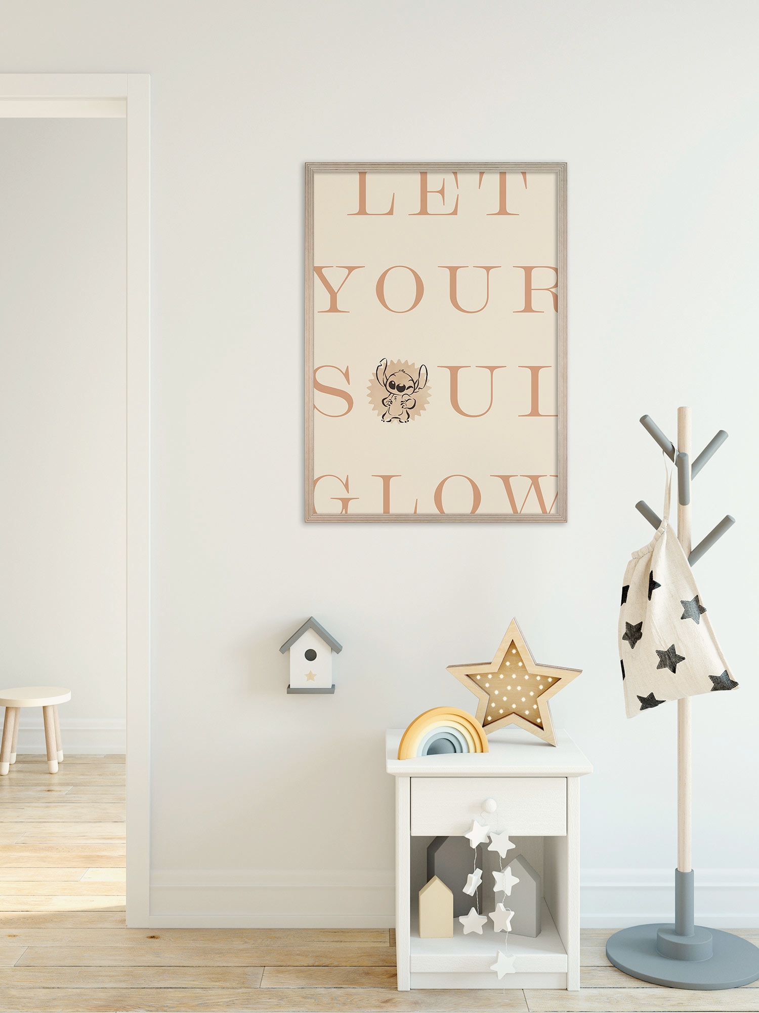 Komar Wandbild "Disney Lilo and Stitch Soul Glow" Disney Set, 1 Stk. tlg. 30 x 40 cm (Breite x Höhe) - Kinderzimmer, Dekoration