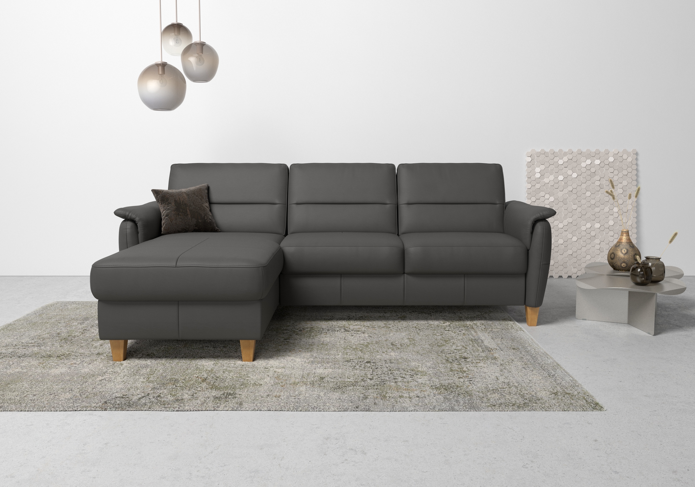 Home affaire Ecksofa "Palmera L-Form, B: 244 cm - OTTO. Verlässliche Qualität." optional Bettfunktion & Bettkasten, Federkern