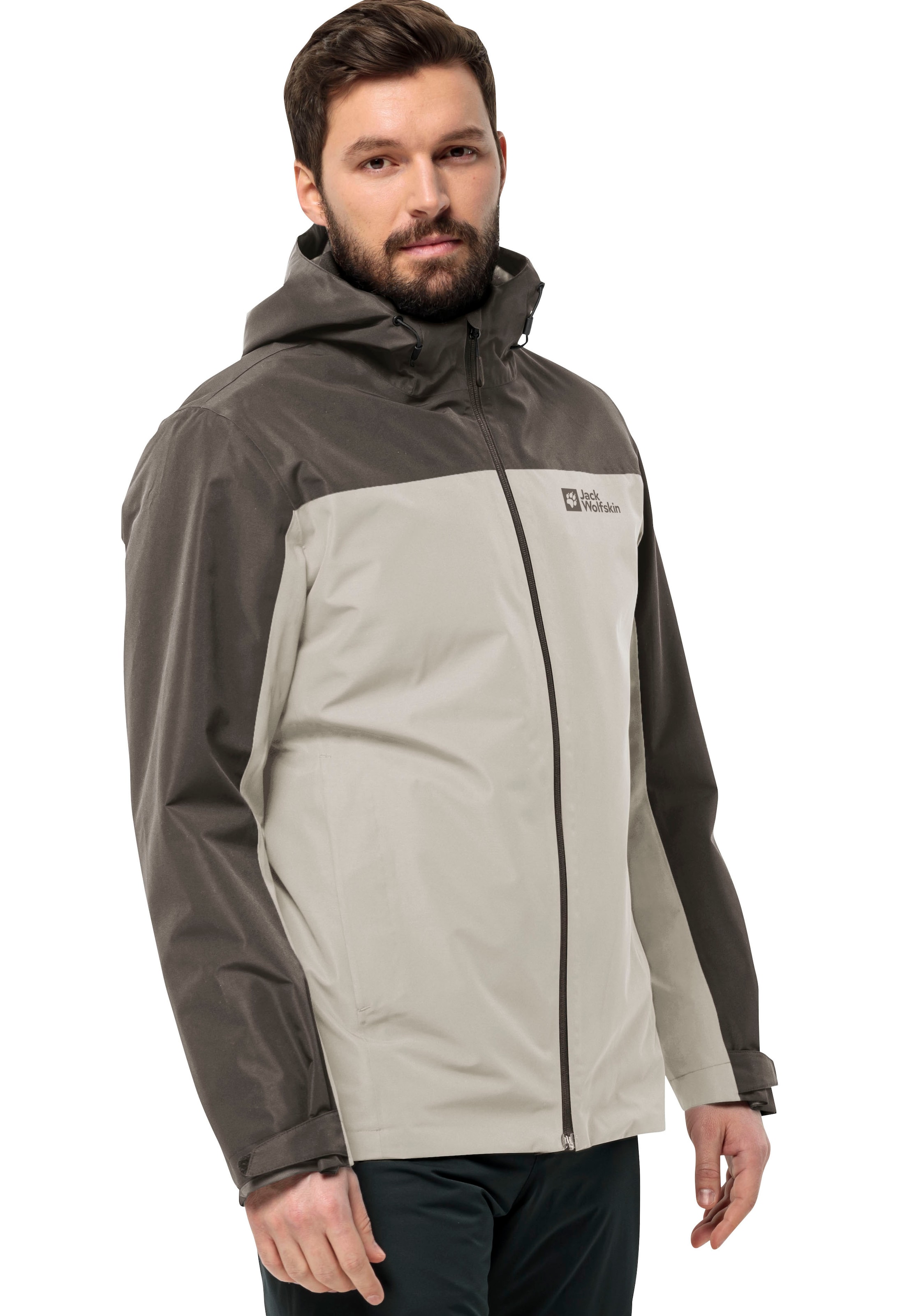 Jack Wolfskin 3-in-1-Funktionsjacke »TAUBENBERG 3IN1 JKT M«, mit Kapuze, Wasserabweisenden Reissverschlüssen, Wasserdicht, Atmungsaktiv