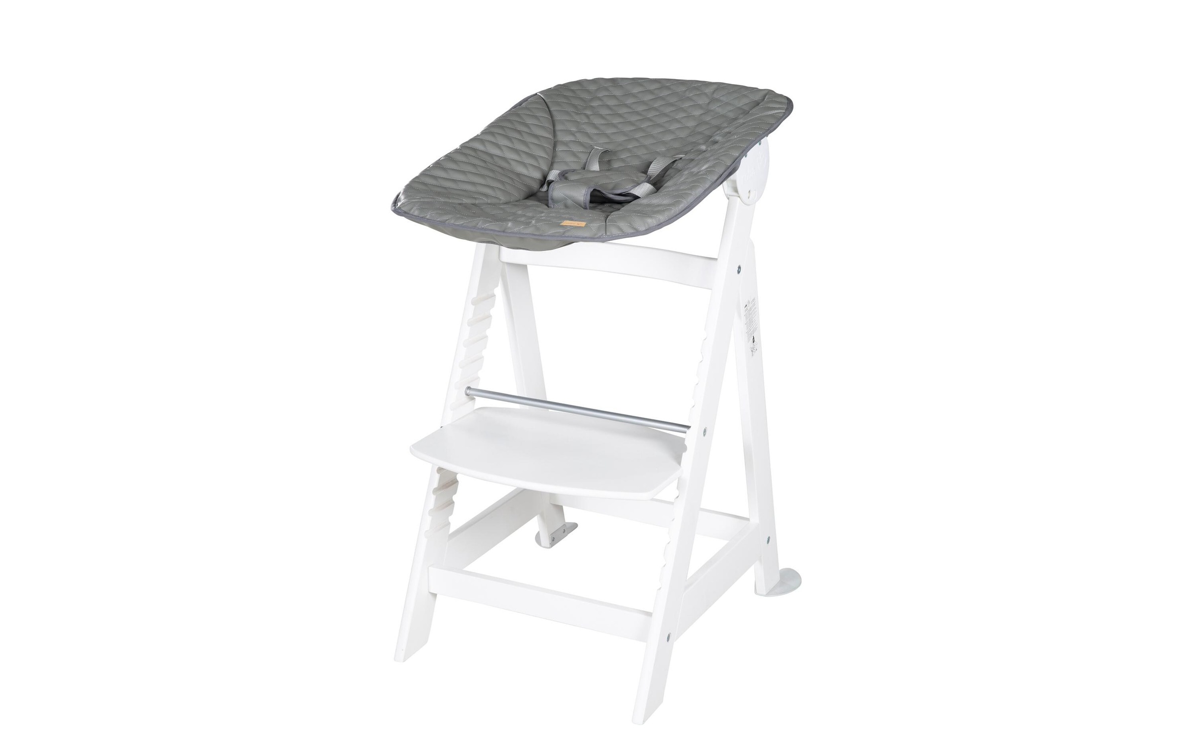 roba® Hochstuhl »Born up Set 2-in-1 Weiss, Stone gesteppt«