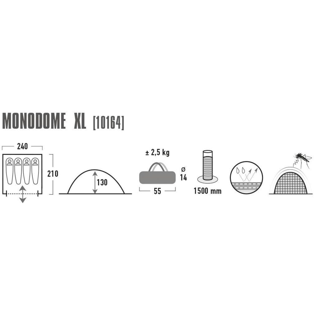 High Peak Kuppelzelt »Monodome XL«, 4 Personen, (mit Transporttasche)
