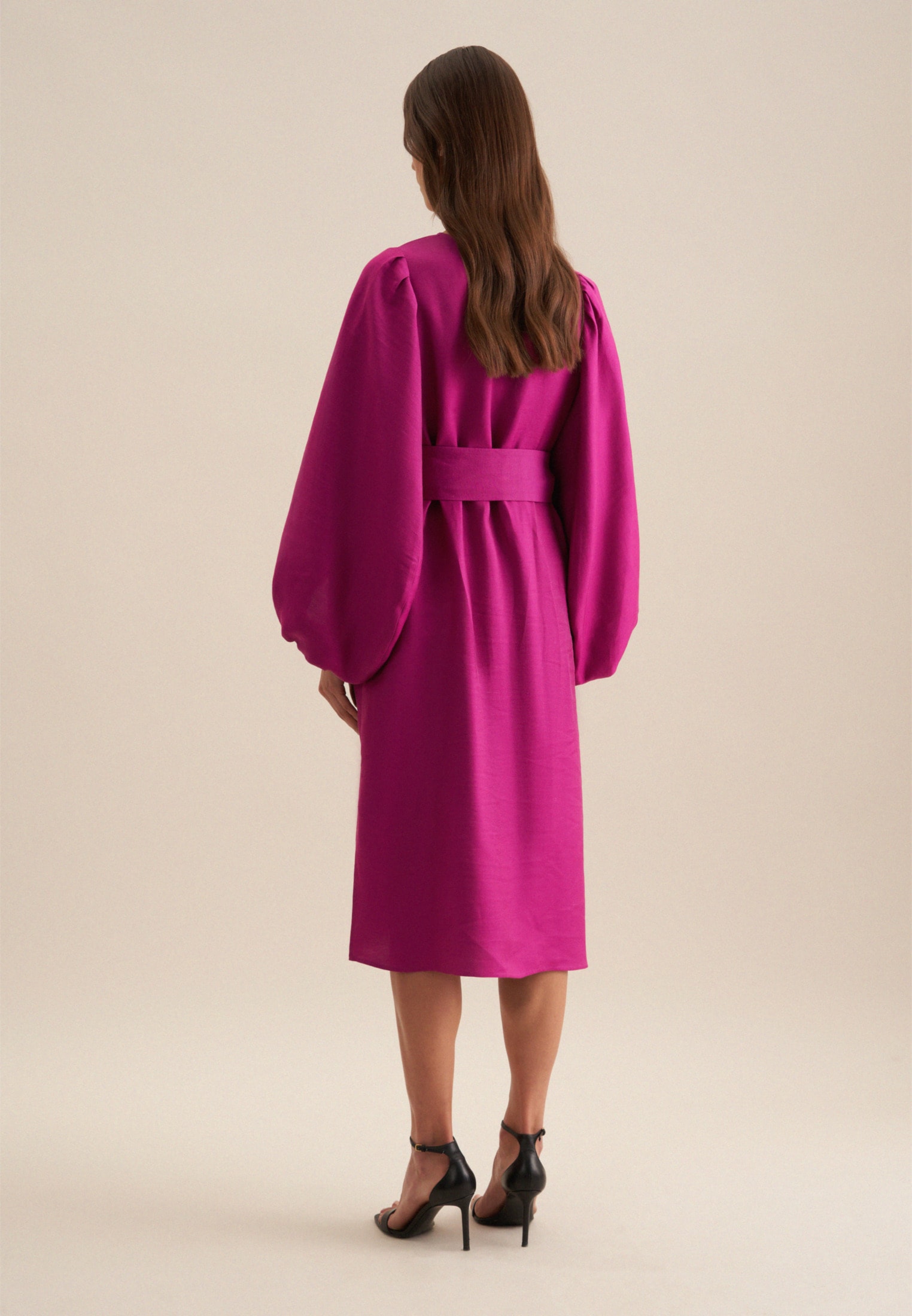 seidensticker Sommerkleid »Schwarze Rose«, Langarm V-Neck Uni