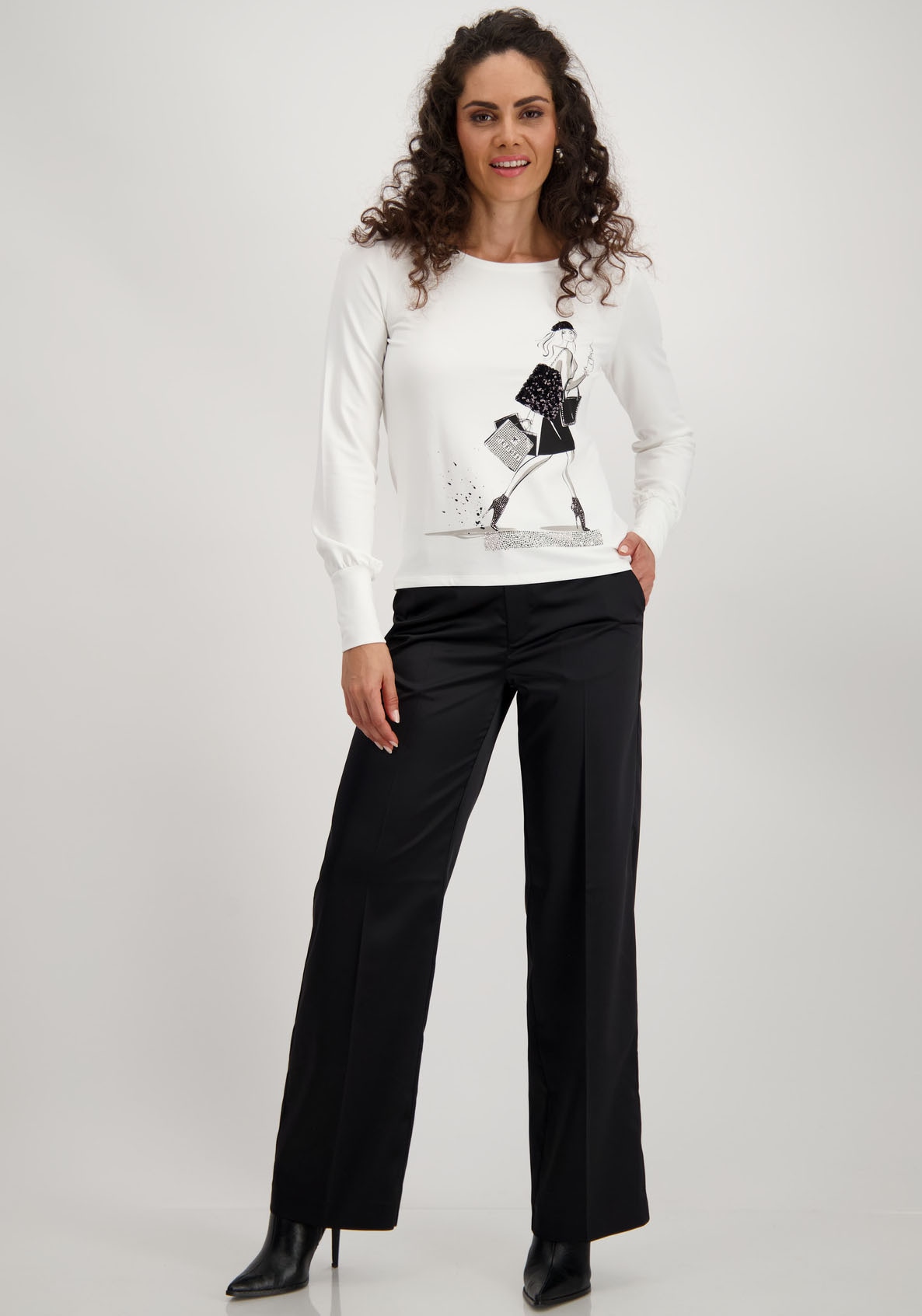 Monari Rundhalsshirt, mit Frontprint