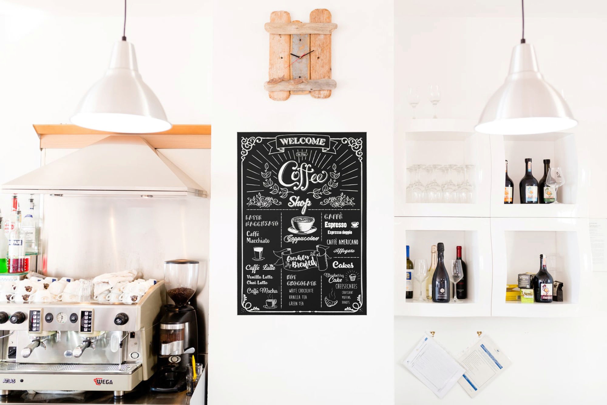 ❤ Komar Wandtattoo »Coffeeshop«, (1 St.), 50x70 cm (Breite x Höhe), selbstklebendes  Wandtattoo ordern im Jelmoli-Online Shop