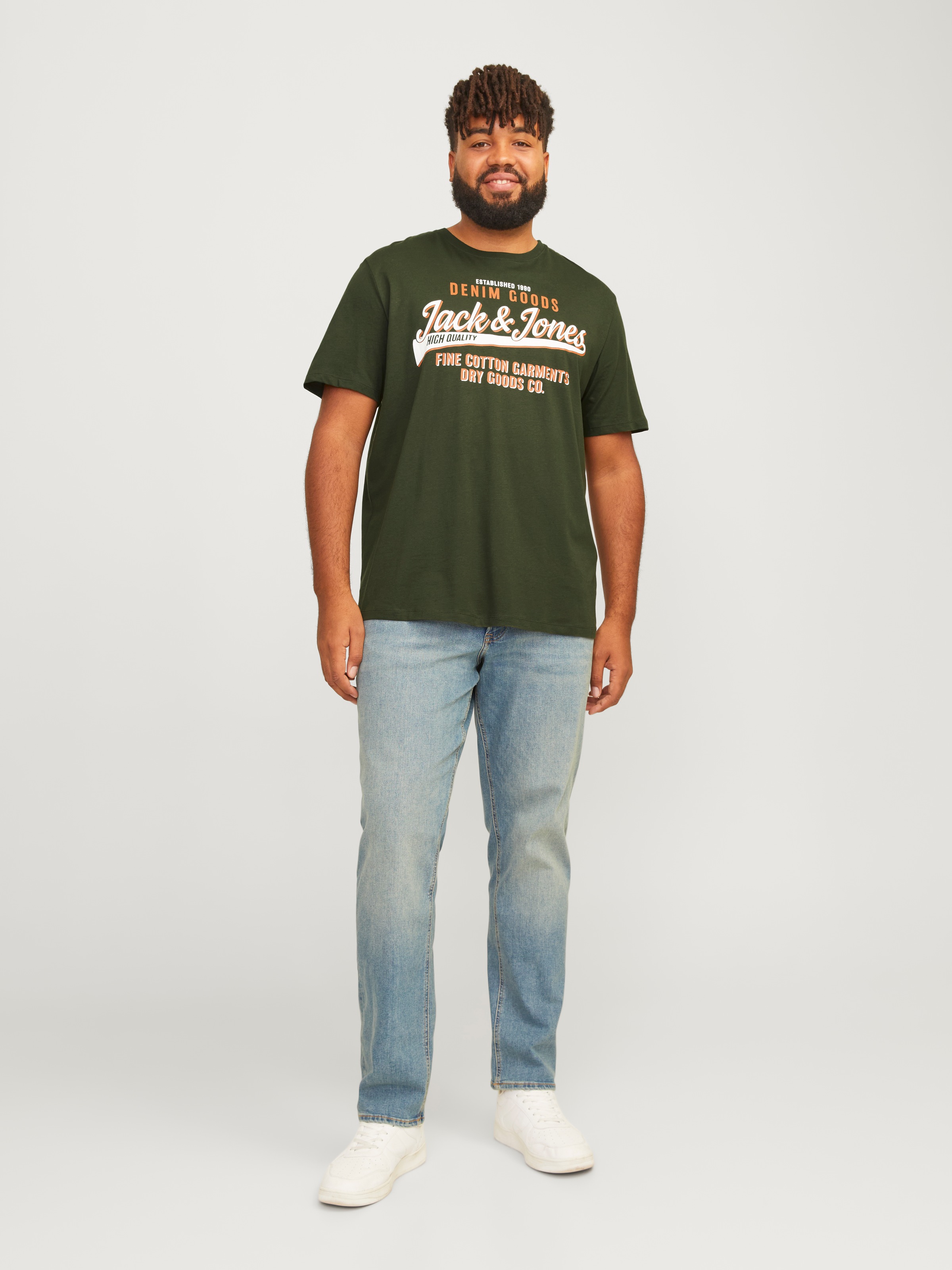 Jack & Jones PlusSize T-Shirt »JJELOGO TEE SS O-NECK 2 COL AW24 S PLS«, mit Frontprint