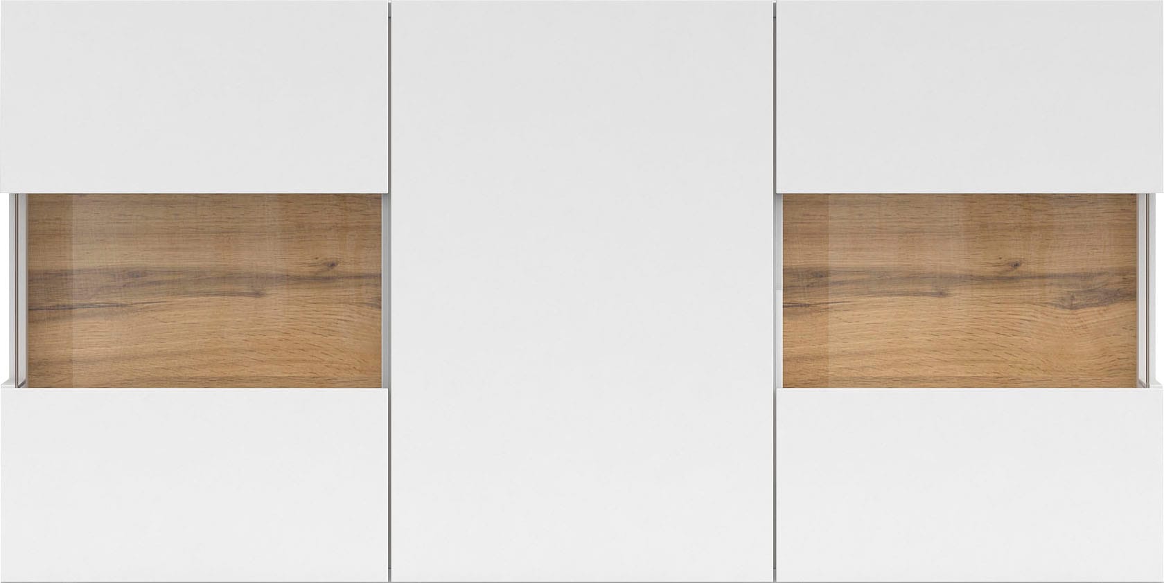 INOSIGN Sideboard »Ava, Breite 120 cm, hängend und stehend montierbar«, moderne grifflose Kommode, Anrichte, 3Türen, Eckverglasung