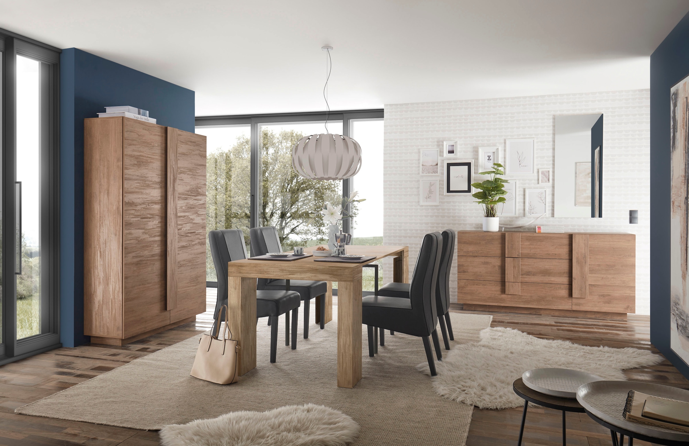 INOSIGN Mehrzweckschrank »Jupiter, Höhe 193 cm, Stauraumschrank 2 Türen - Soft Closing,«, Highboard, moderne Griffblende, FSC®, cleveres Stauraumkonzept