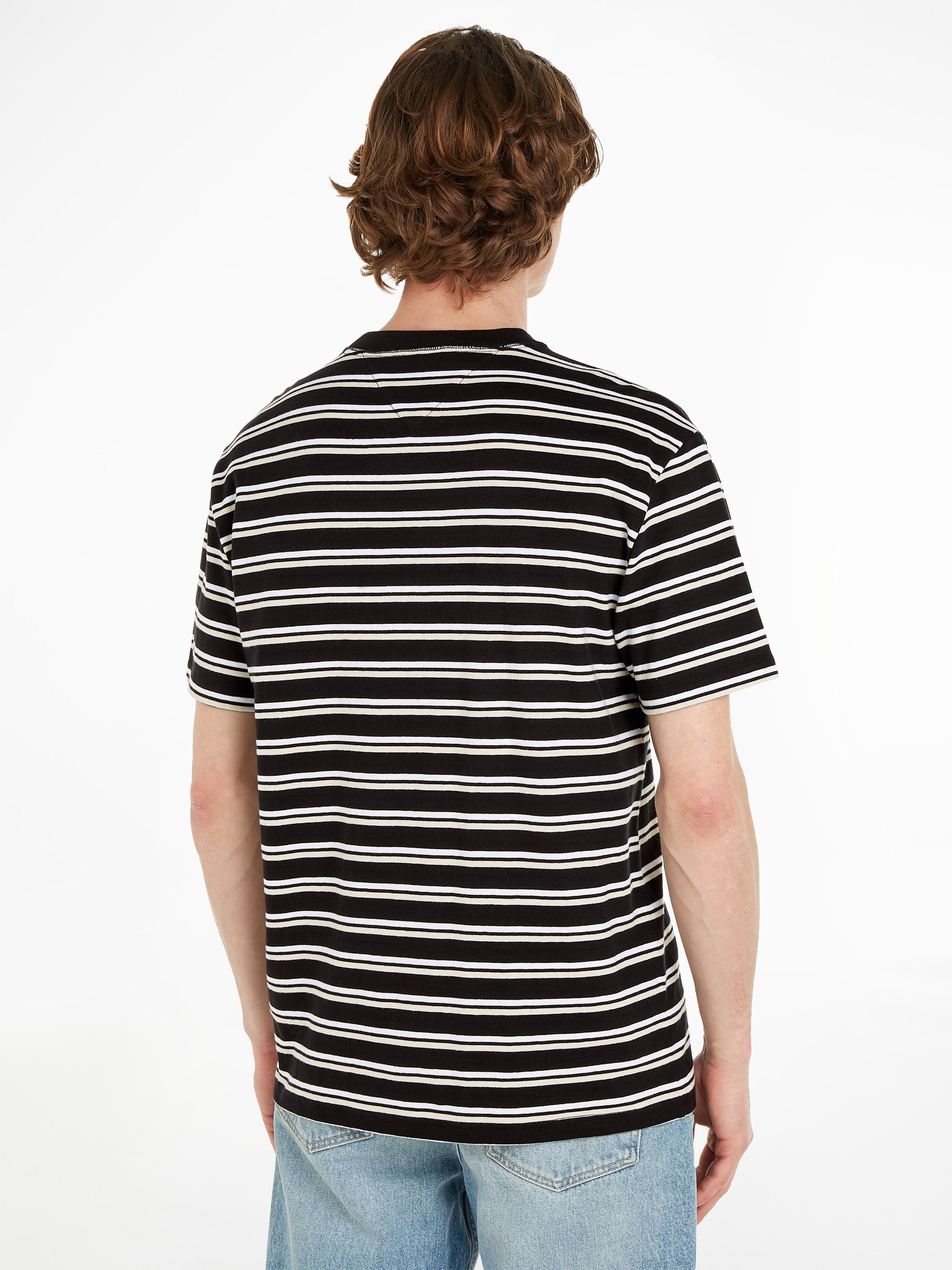 Tommy Jeans T-Shirt »TJM REG EASY STRIPE TEE«, mit mehrfarbigen Streifen