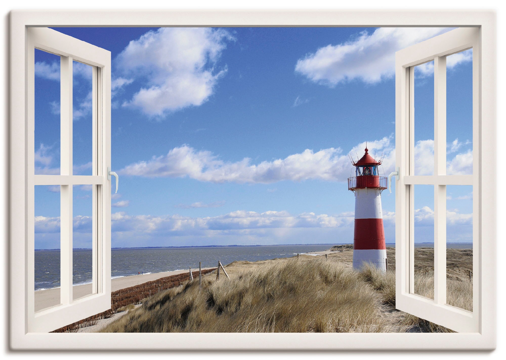 Artland Wandbild »Fensterblick - Leuchtturm Sylt«, Fensterblick, (1 St.),  als Leinwandbild, Wandaufkleber oder Poster in versch. Grössen online  shoppen | Jelmoli-Versand