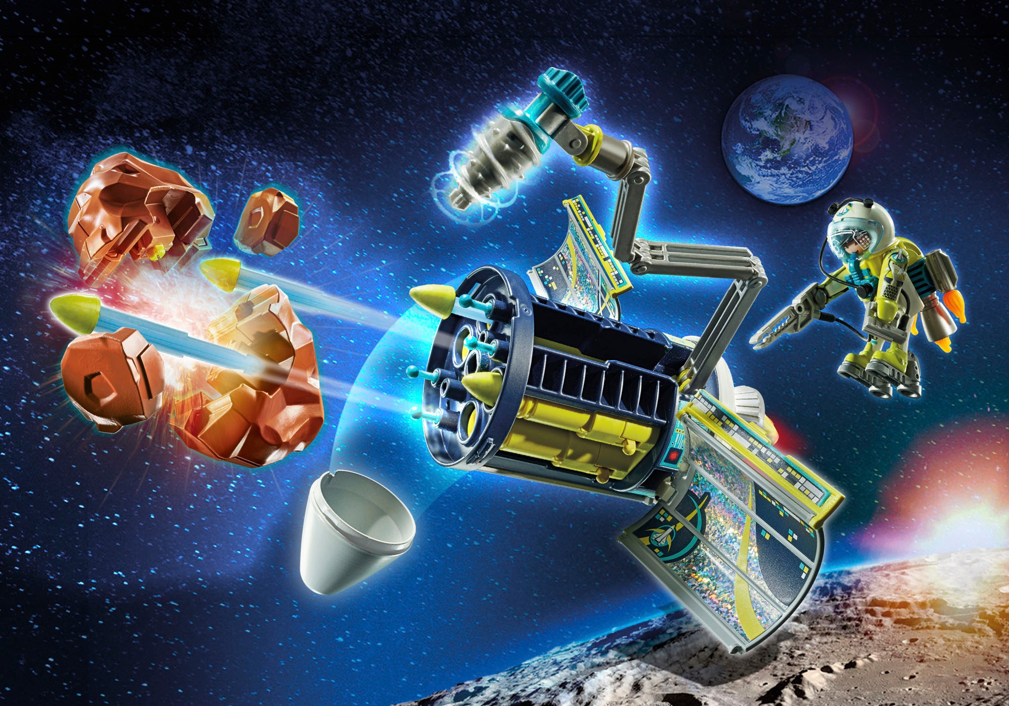 Playmobil® Konstruktions-Spielset »Meteoroiden-Zerstörer (71369), Space«, (53 St.)