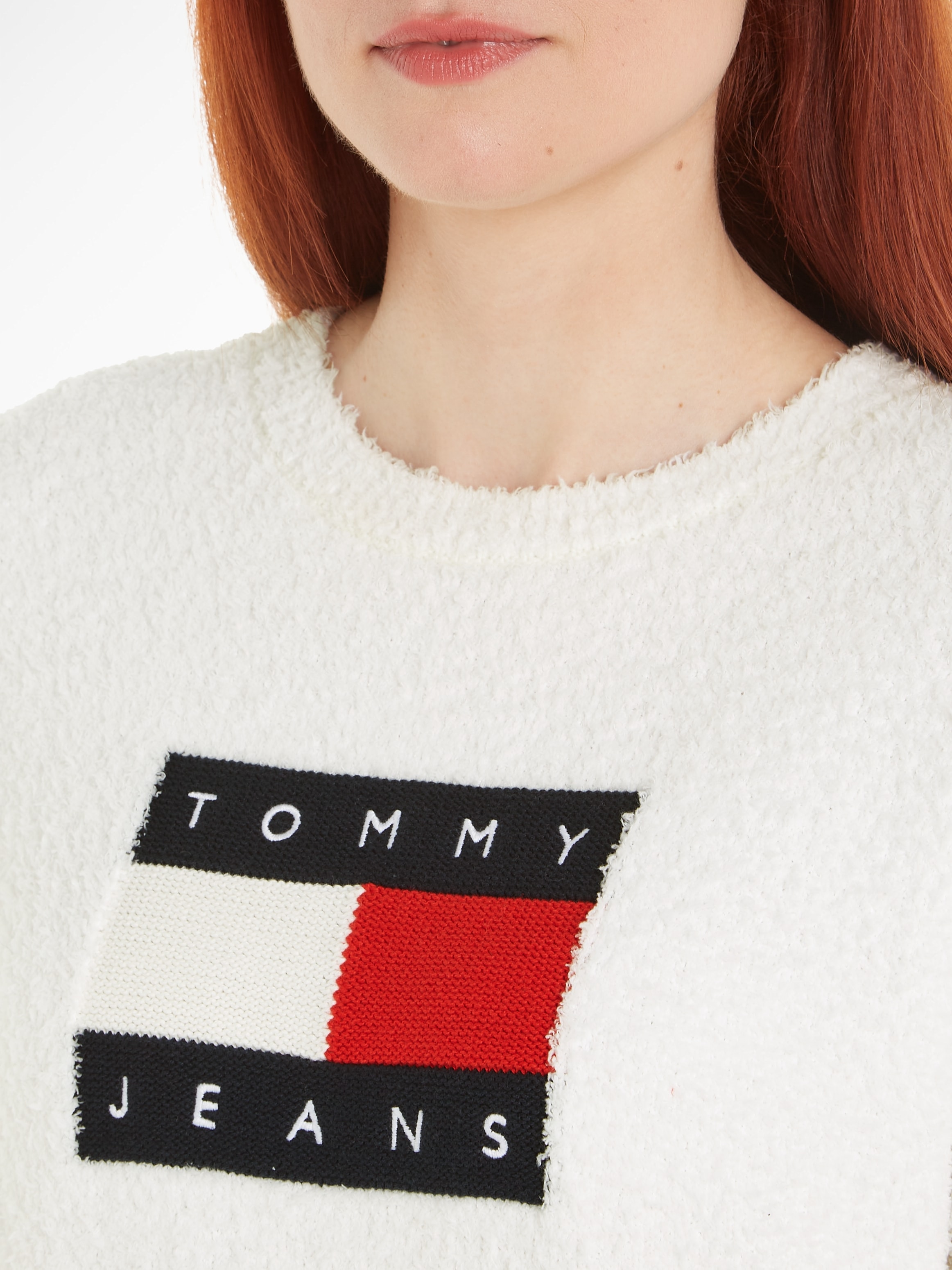 Tommy Jeans Curve Strickpullover »TJW CENTER FLAG SWEATER EXT«