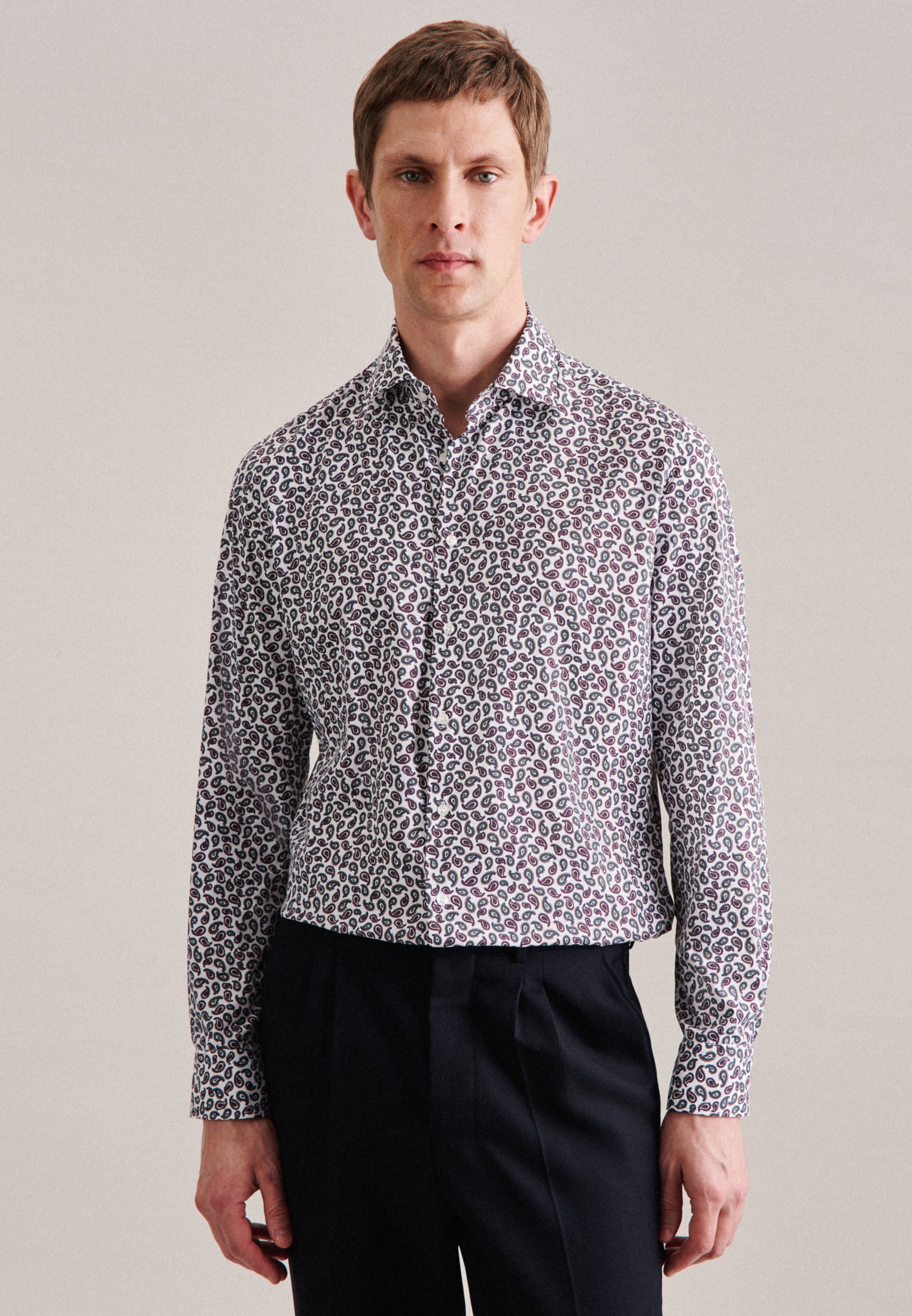 seidensticker Businesshemd »Slim« Slim 1/1 Kentkragen Paisley