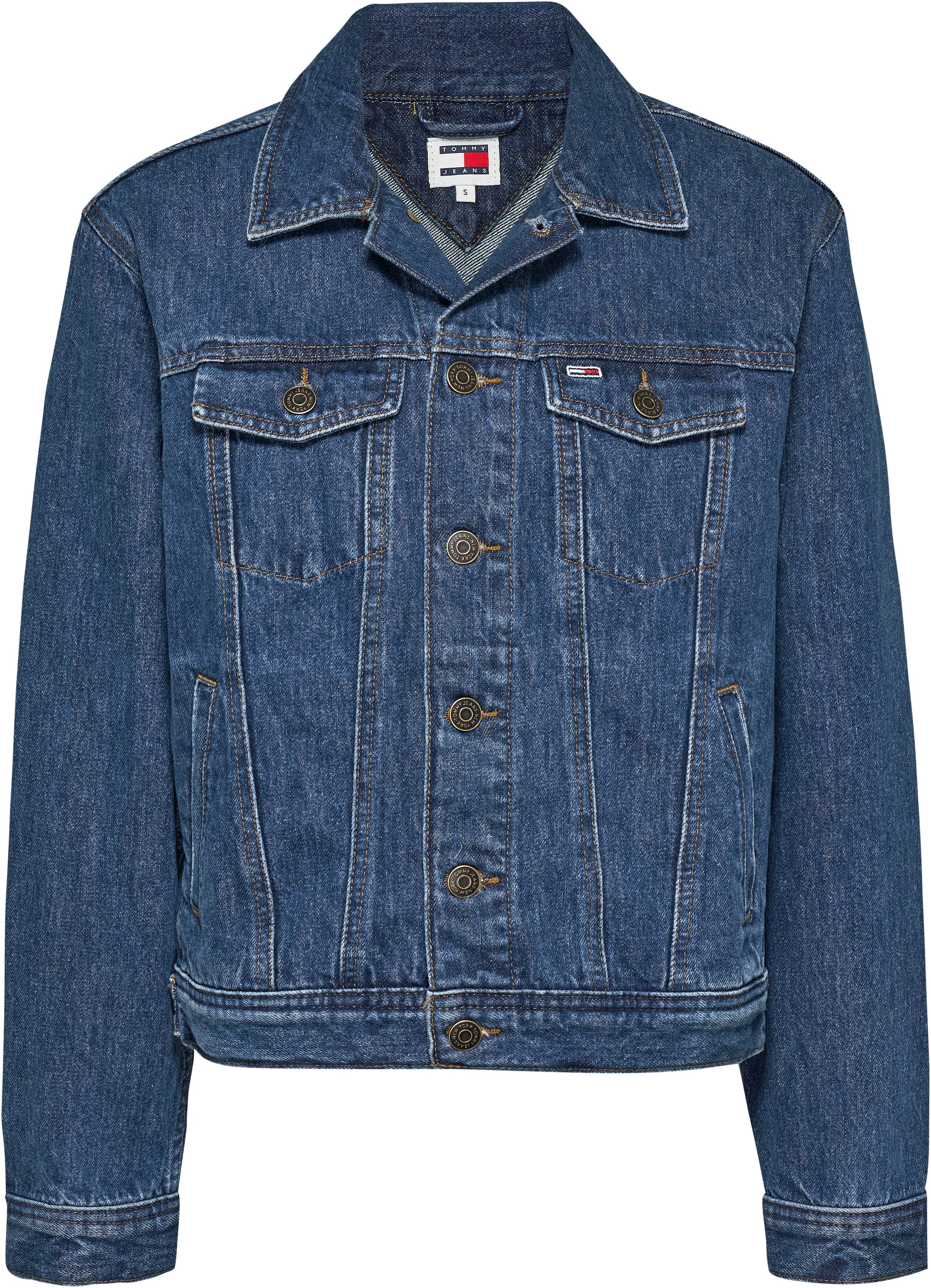 Tommy Jeans Jeansjacke »MOM CLS JACKET BH0056«, mit Tommy Jeans Flagge