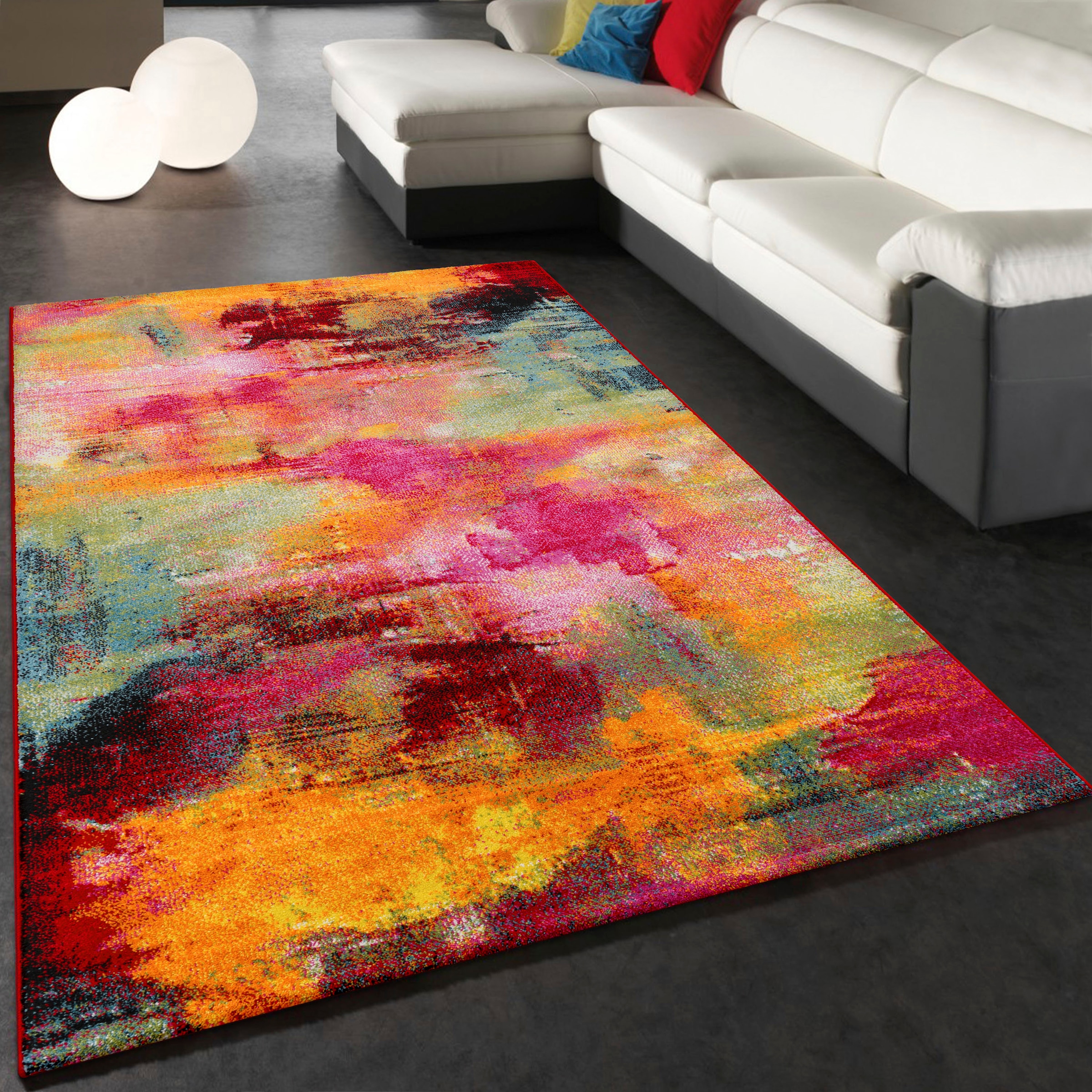 Paco Home Teppich »Canvas 754«, rechteckig, 16 mm Höhe, Kurzflor, modernes Design, mit Arizona Leinwand Optik
