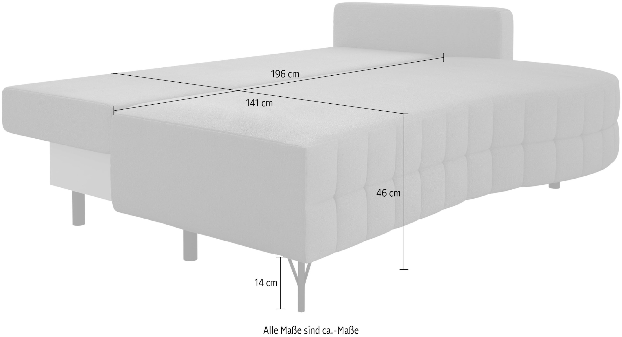 exxpo - sofa fashion Loungesofa »T wiggy Schlafsofa mit Bettfunktion und Bettkasten,«, komfortabler Federkern, super Sitzkomfort, elegante Formensprache