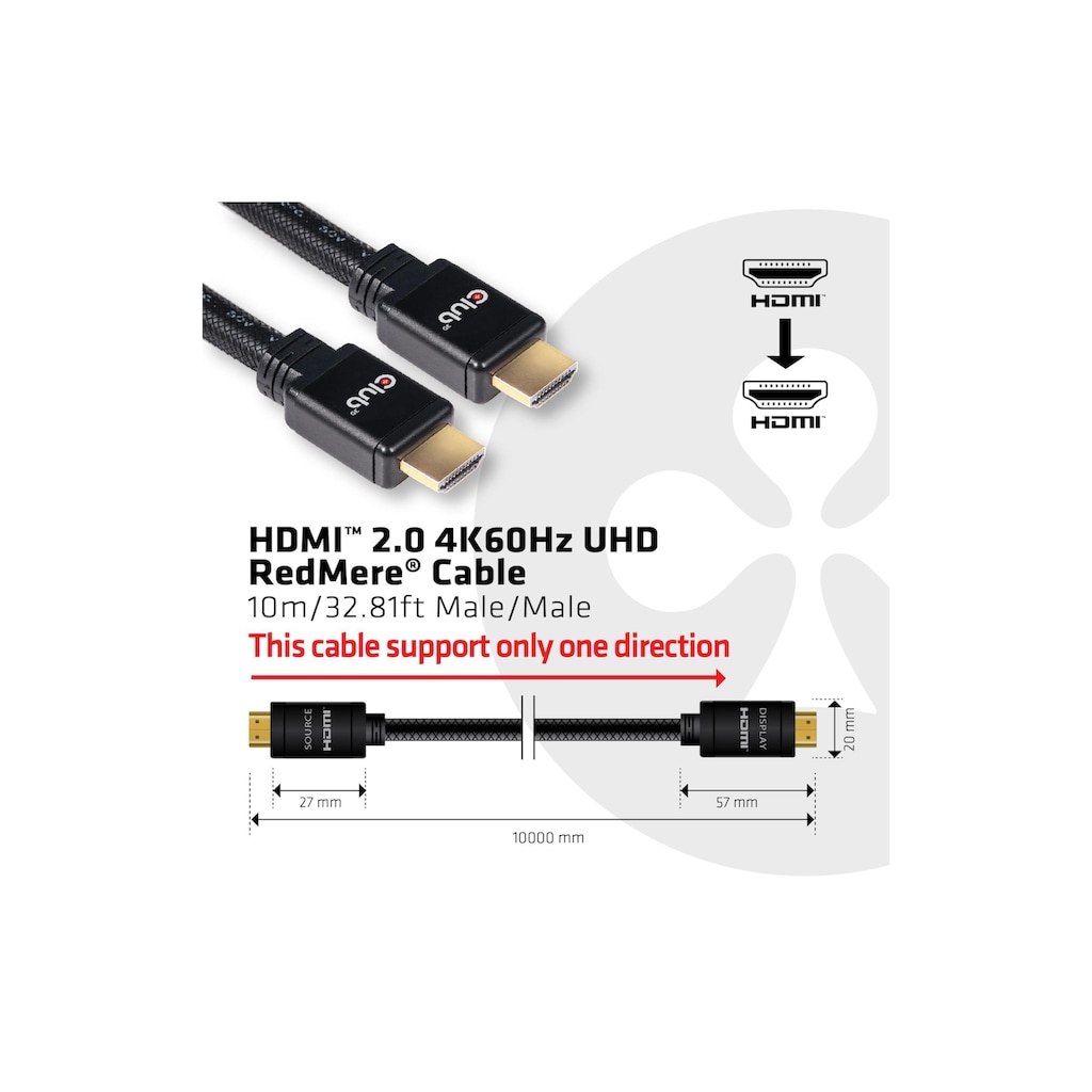 HDMI-Kabel »Club 3D Club 3D Kabel HDMI 2.0 4K60Hz UHD R«
