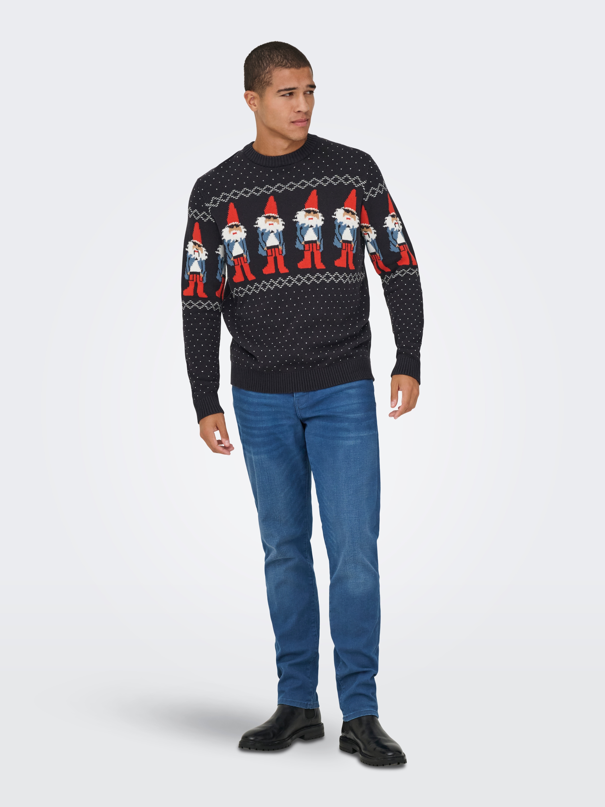 ONLY & SONS Rundhalspullover »ONSX-MAX REG CREW KNIT«