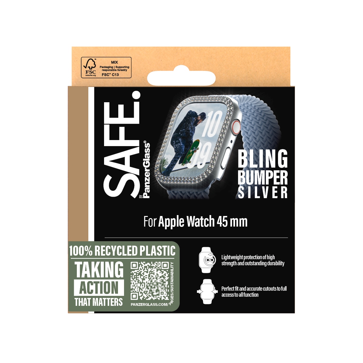 SAFE by PanzerGlass Handyhülle »Bling Bumper für Apple Watch 10 46mm«, Backcover, Schutzhülle, Handyschutzhülle, Case, Schutzcase, stossfest