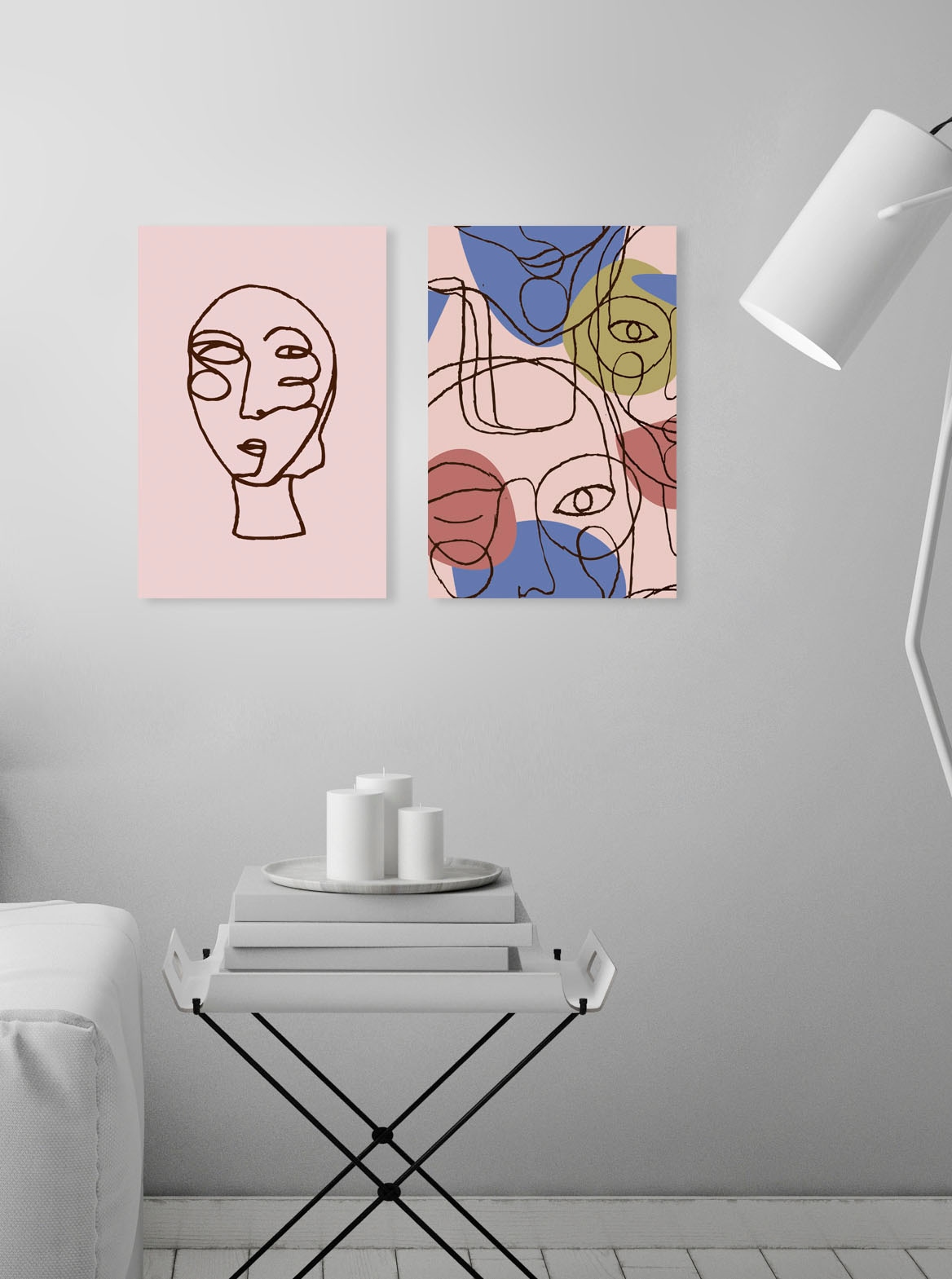 queence Bild "Tré" Abstrakt  Figuren  Gemälde  Gesicht  Kunst  Modern 1 Stk. tlg. HD Premium Poster-Druck inkl. Holzrahmen