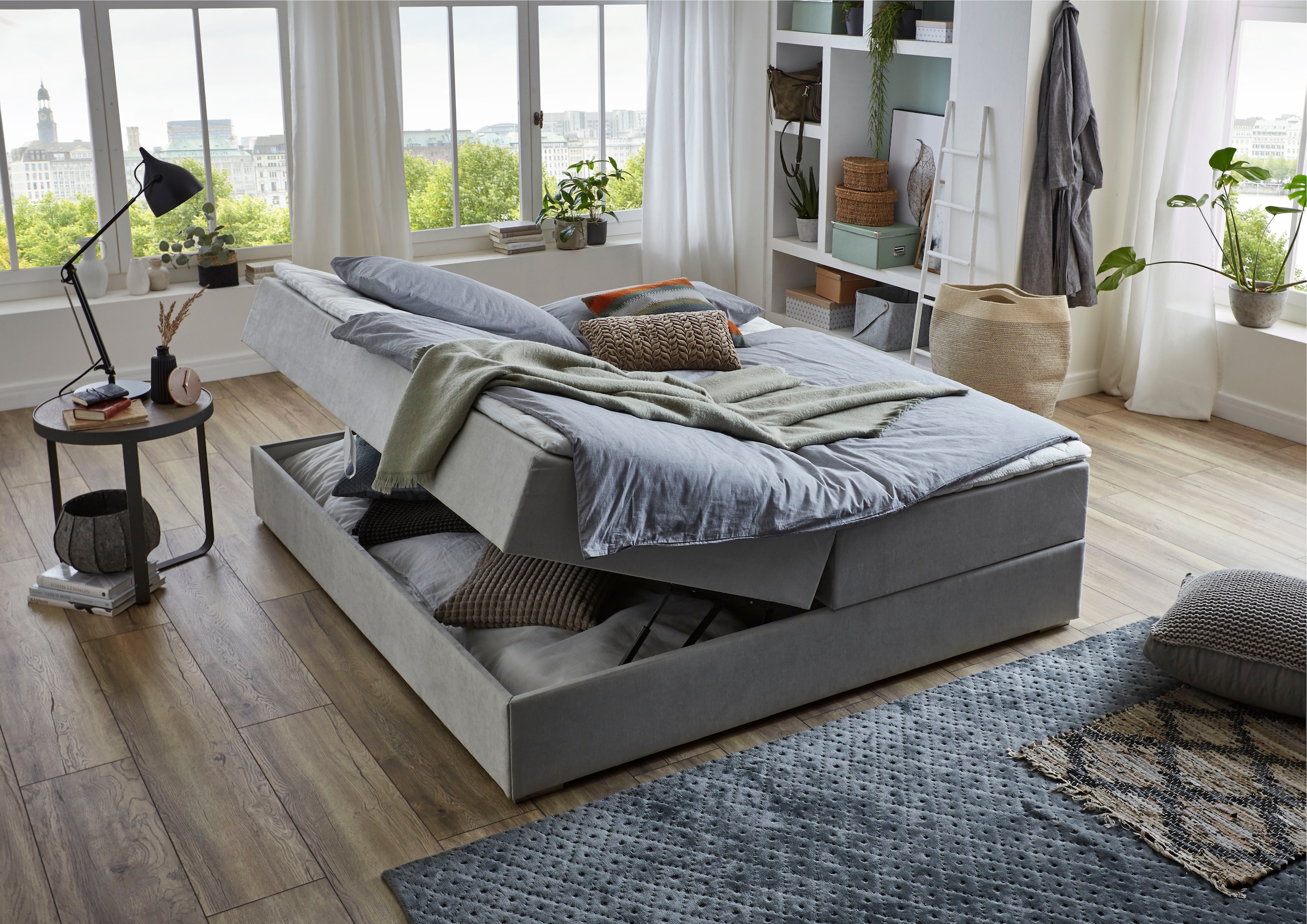 ATLANTIC home collection Boxbett »Lucy«, ohne Kopfteil, frei im Raum stellbar, mit Bettkasten