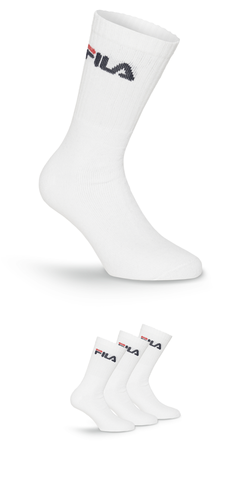 Fila Tennissocken »UNISEX CREW TENNIS FULL TERRY SOCKS«, (3 Paar), mit verstärkten Belastungszonen