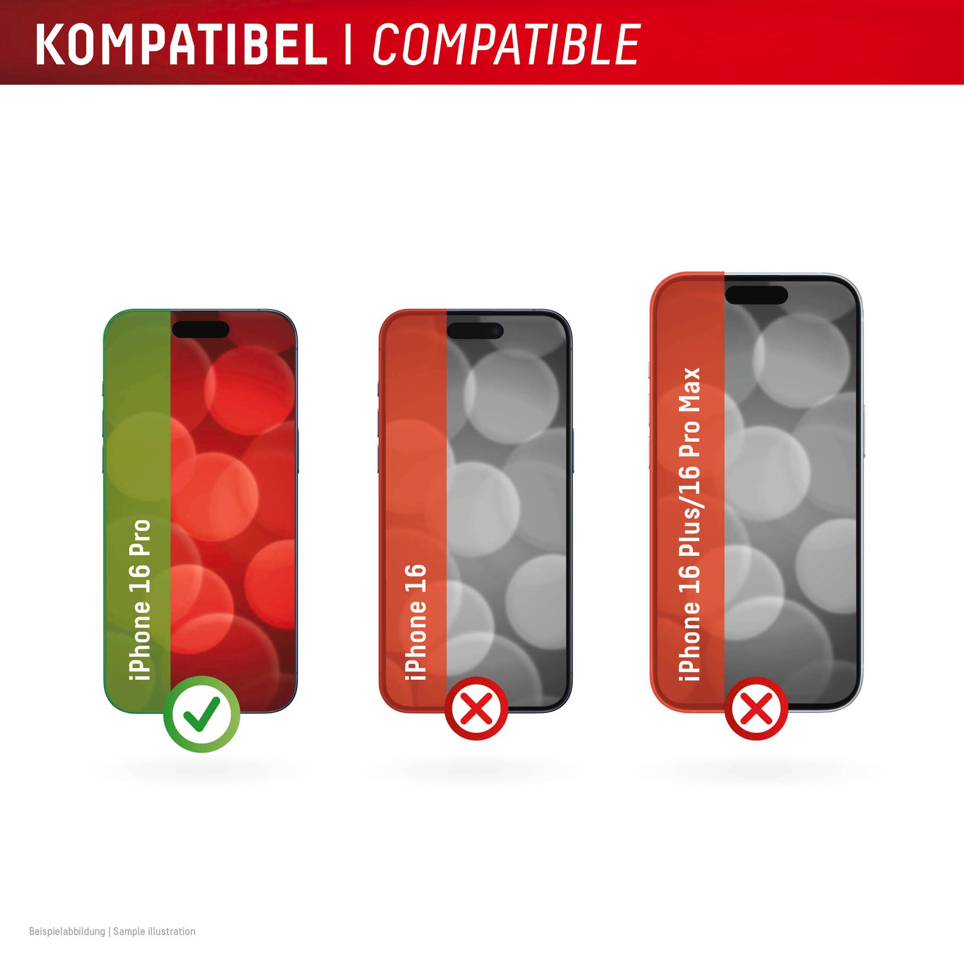 Displex Displayschutzglas »Privacy Glass Full Cover«, für Apple iPhone 16 Pro, (1 St.), Displayschutzfolie, Schutzfolie, Bildschirmschutz, kratz- & stossfest
