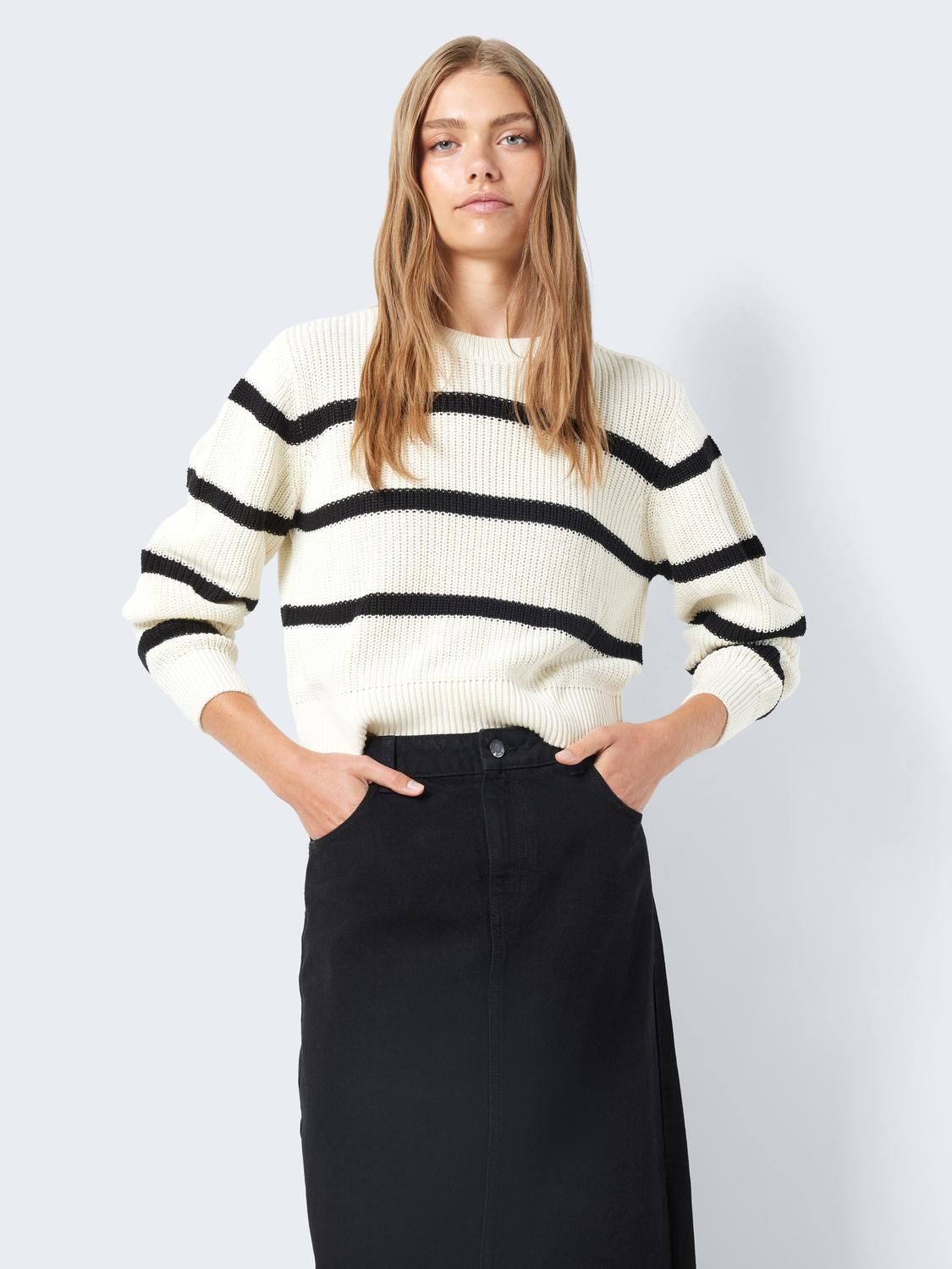 Noisy may Strickpullover »NMMAYSA L/S STRIPE O-NECK KNIT NOOS«