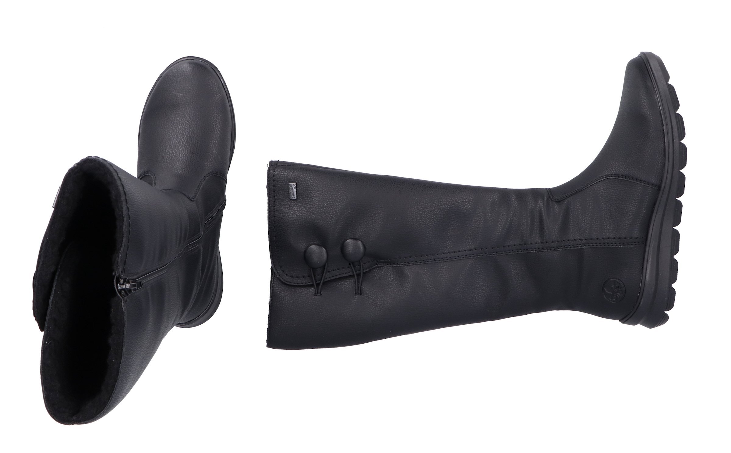 Rieker Winterstiefel, Langschaftstiefel, Keilabsatz, mit Warmfutter und Reissverschluss