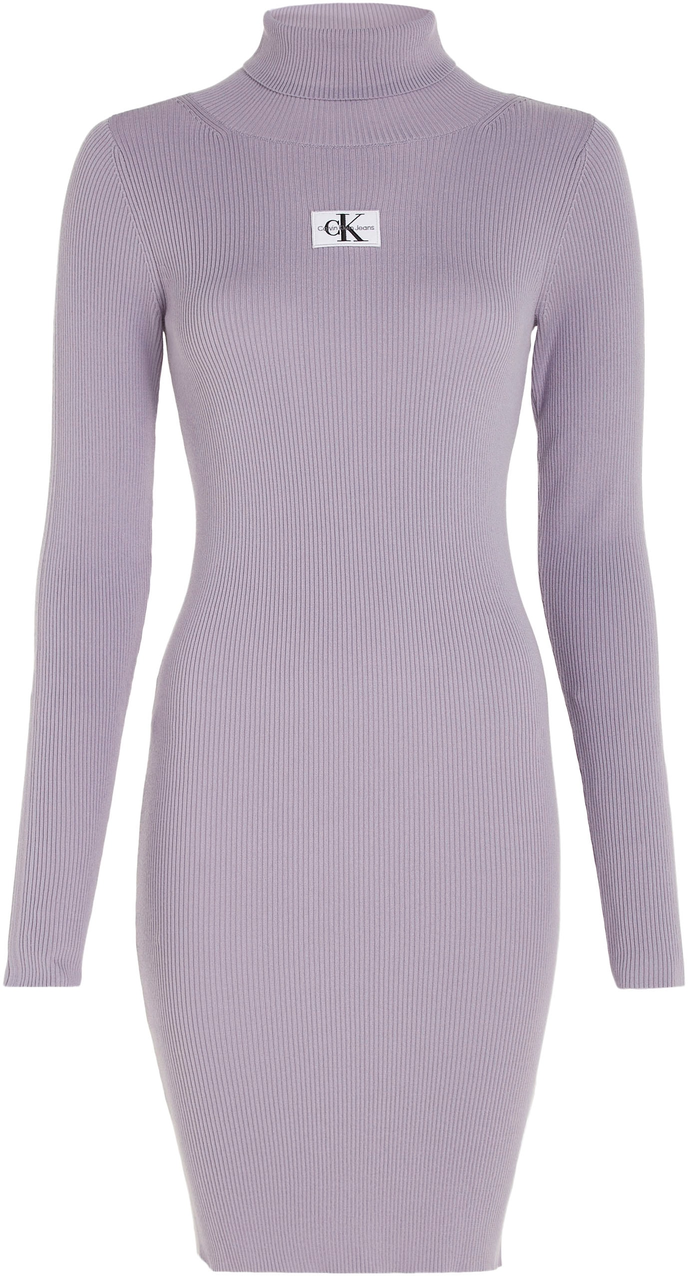 Calvin Klein Jeans Strickkleid | online ROLL kaufen NECK »BADGE DRESS« SWEATER Jelmoli-Versand
