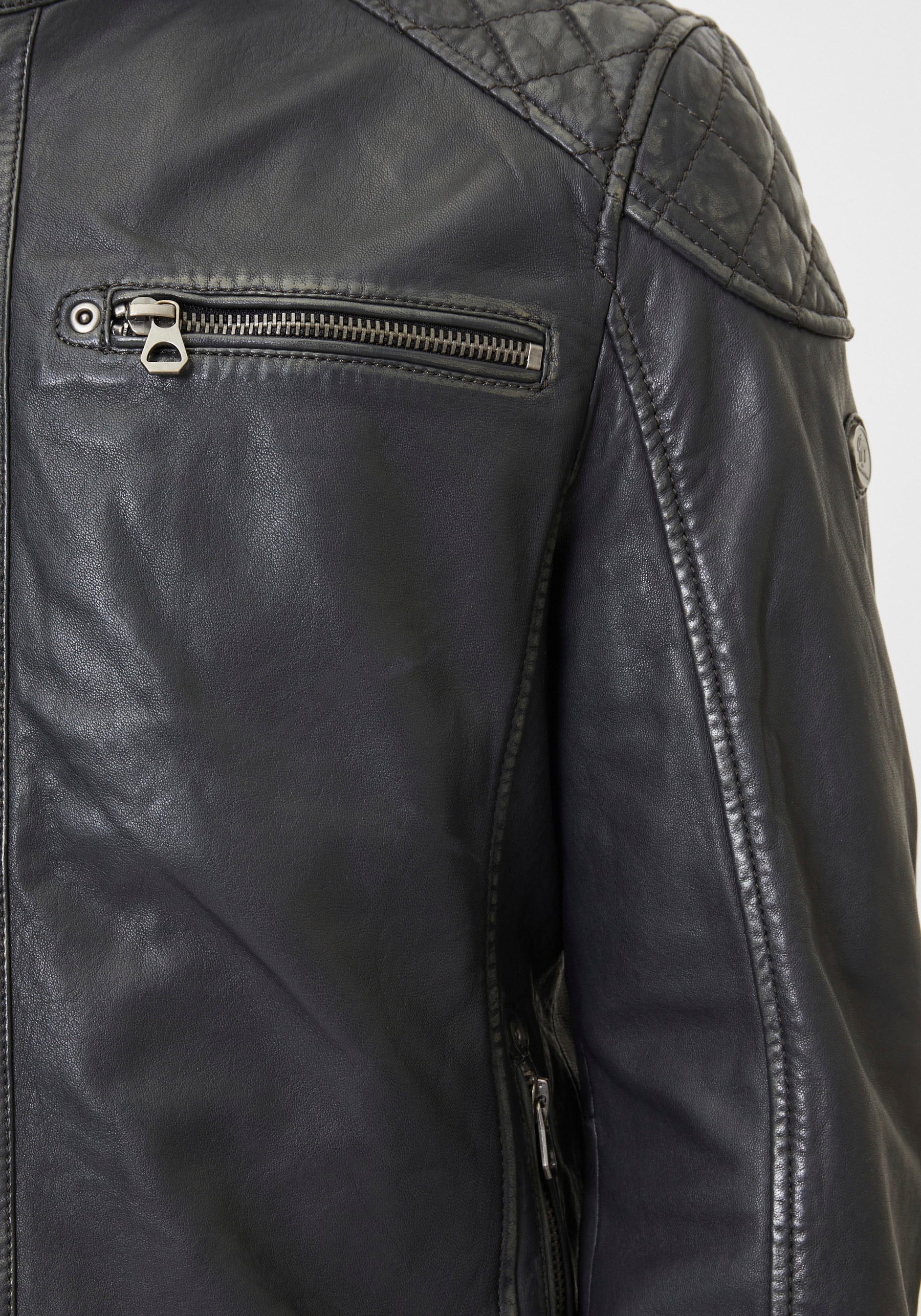 Mauritius Lederjacke »GMDerril SF«, mit Reissverschluss-Detail an der Brust