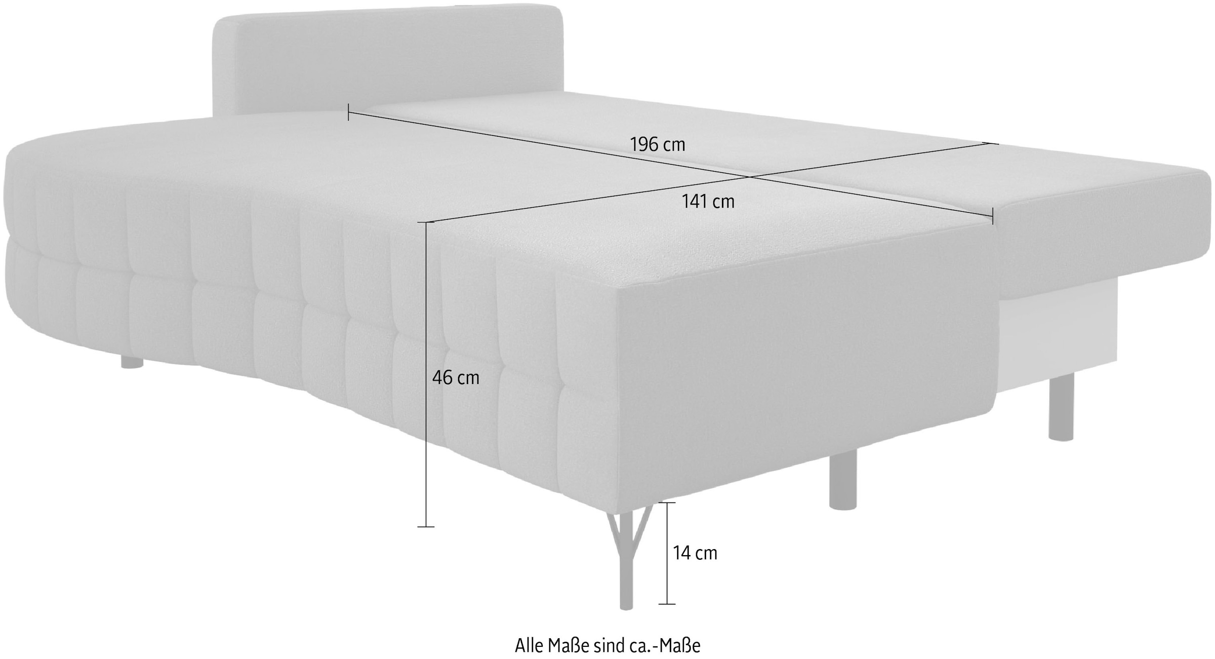 exxpo - sofa fashion Loungesofa »T wiggy Schlafsofa mit Bettfunktion und Bettkasten,«, komfortabler Federkern, super Sitzkomfort, elegante Formensprache