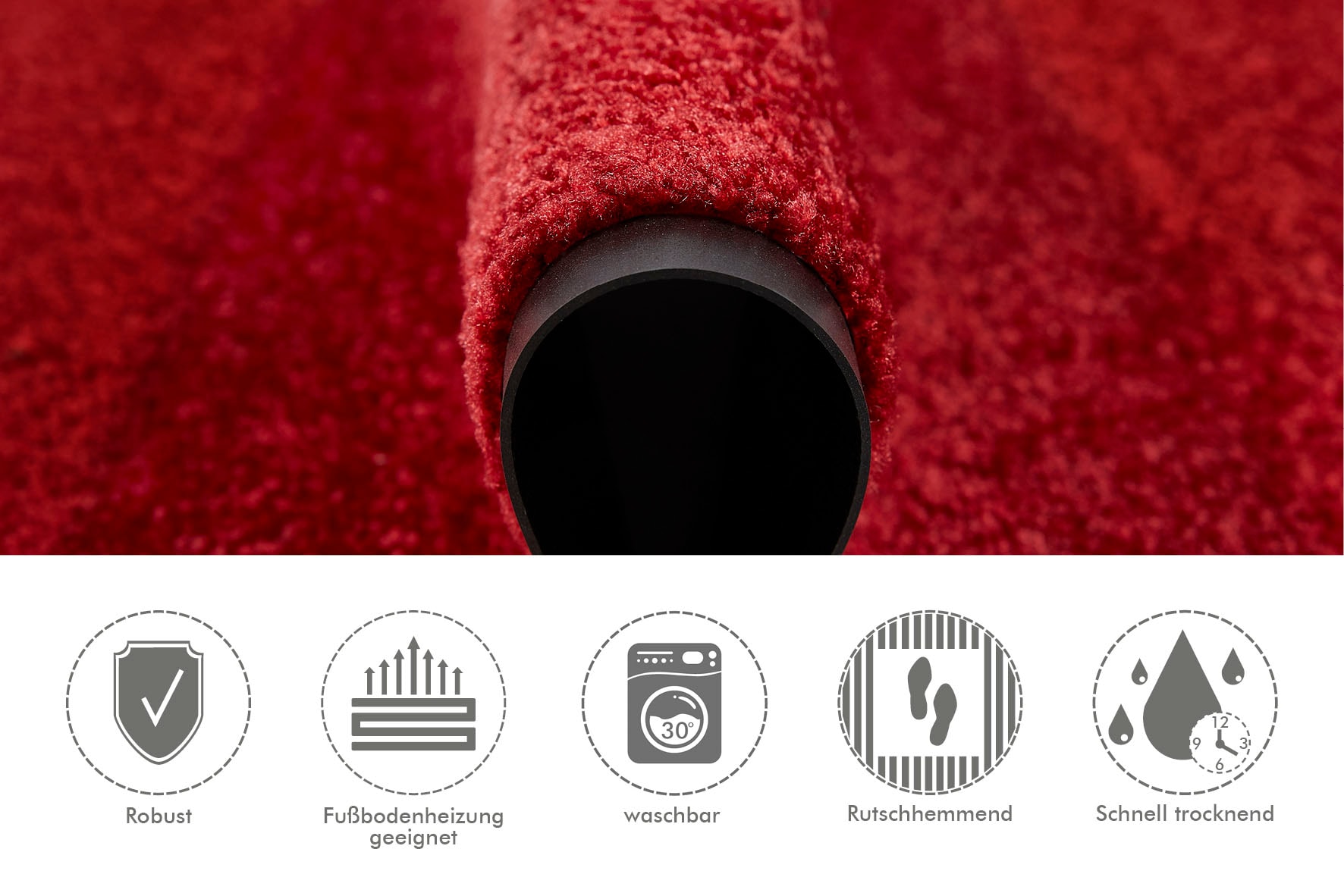 Andiamo Fussmatte »Super Wash & Clean, Made in Belgium«, rechteckig, 7 mm Höhe, Schmutzfangmatte, Uni Farben, rutschhemmend, waschbar