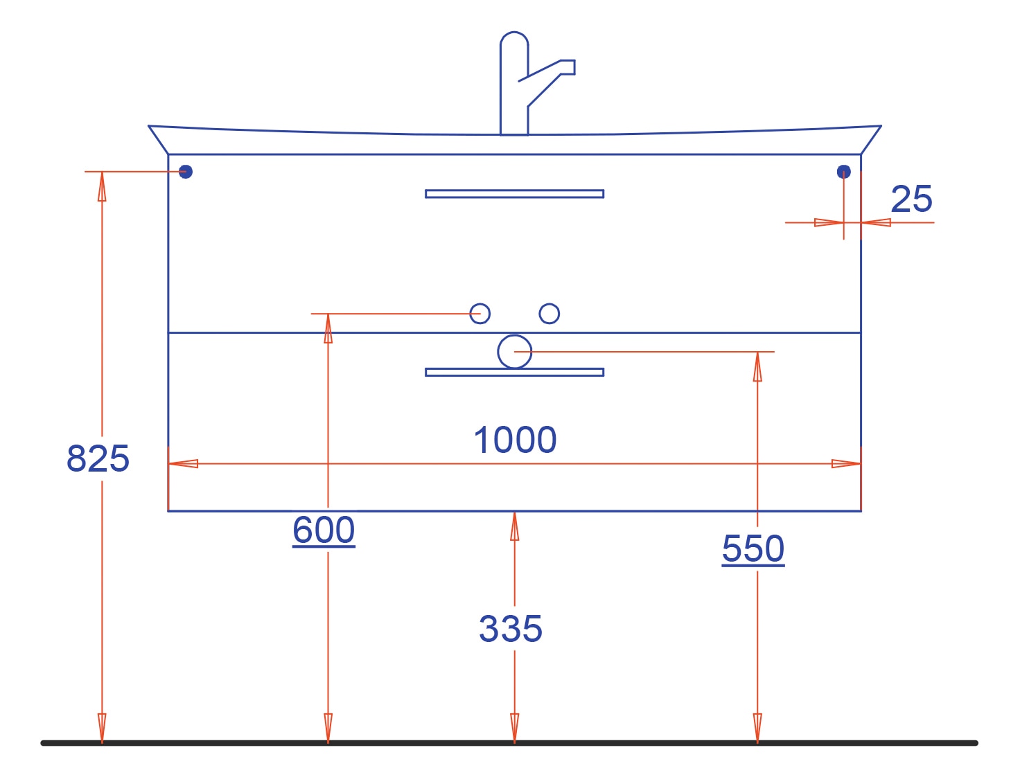 welltime Waschtisch »Florida«, Breite 100 cm, gebogen