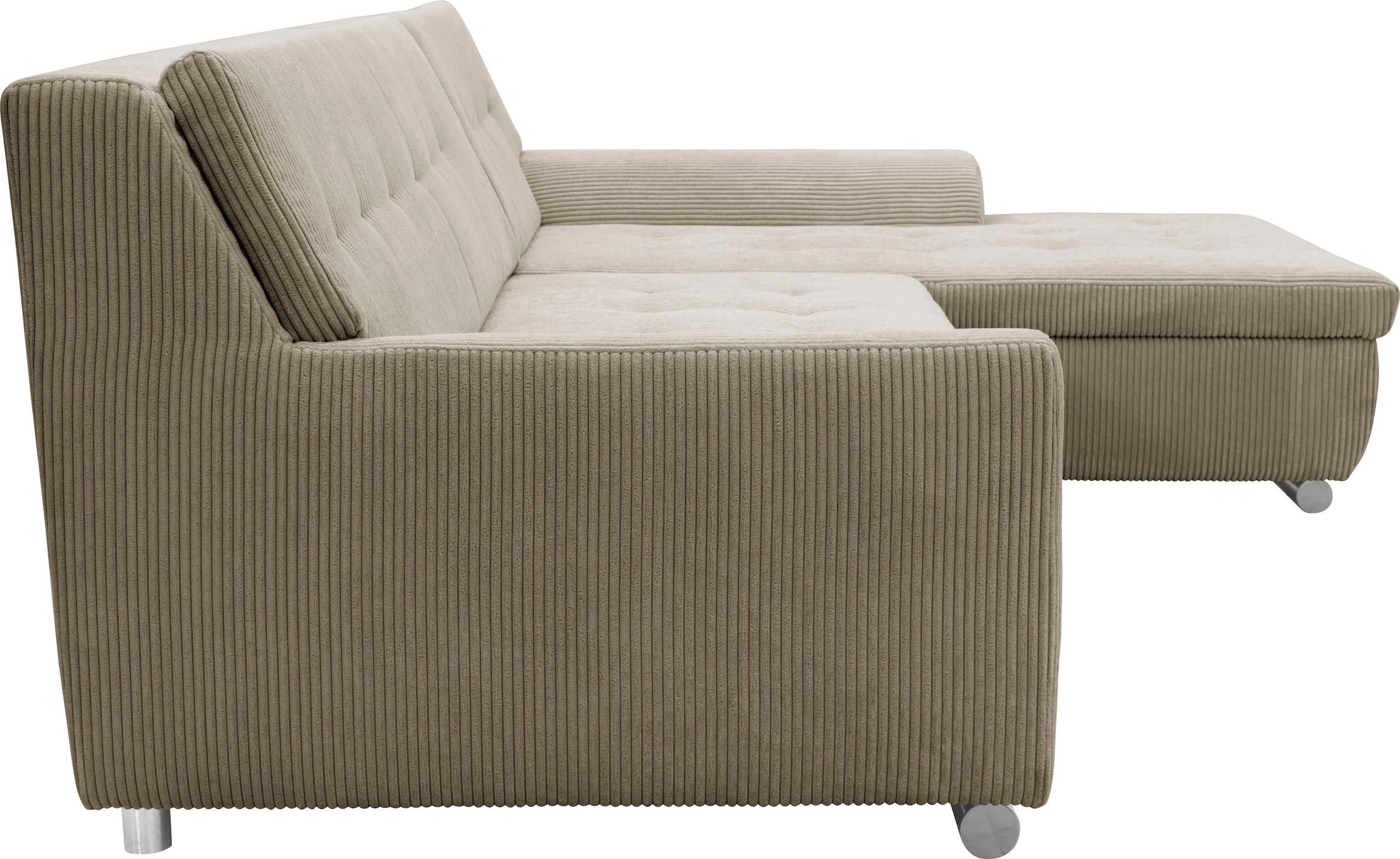 DOMO collection Ecksofa Treviso, wahlweise mit Bettfunktion, incl. Zierkissen