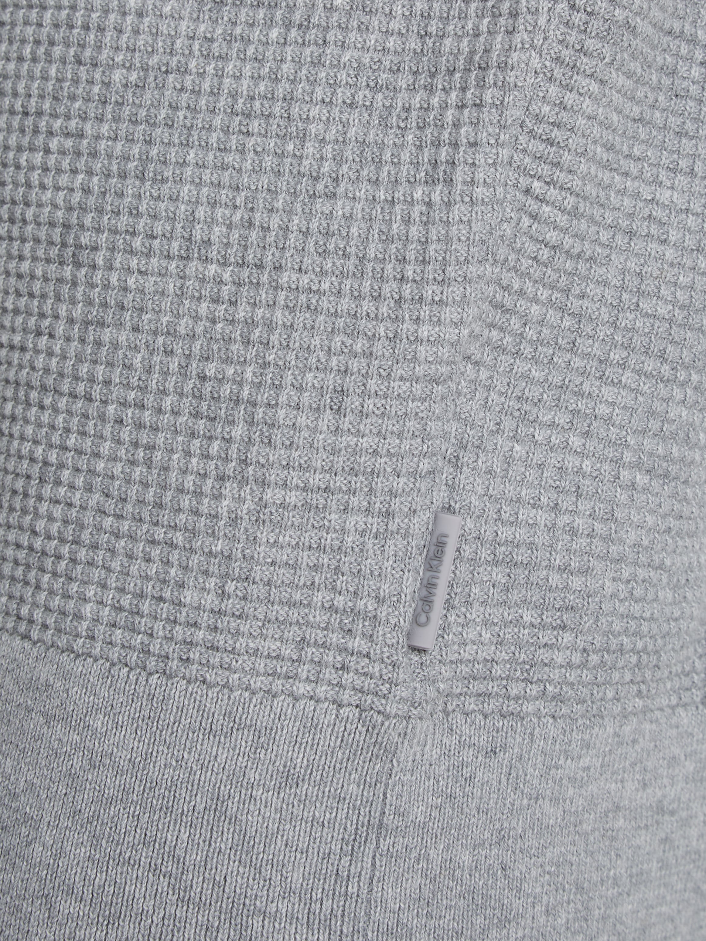 Calvin Klein Rundhalspullover »WAFFLE STRUCTURE SWEATER«, mit Markenlabel