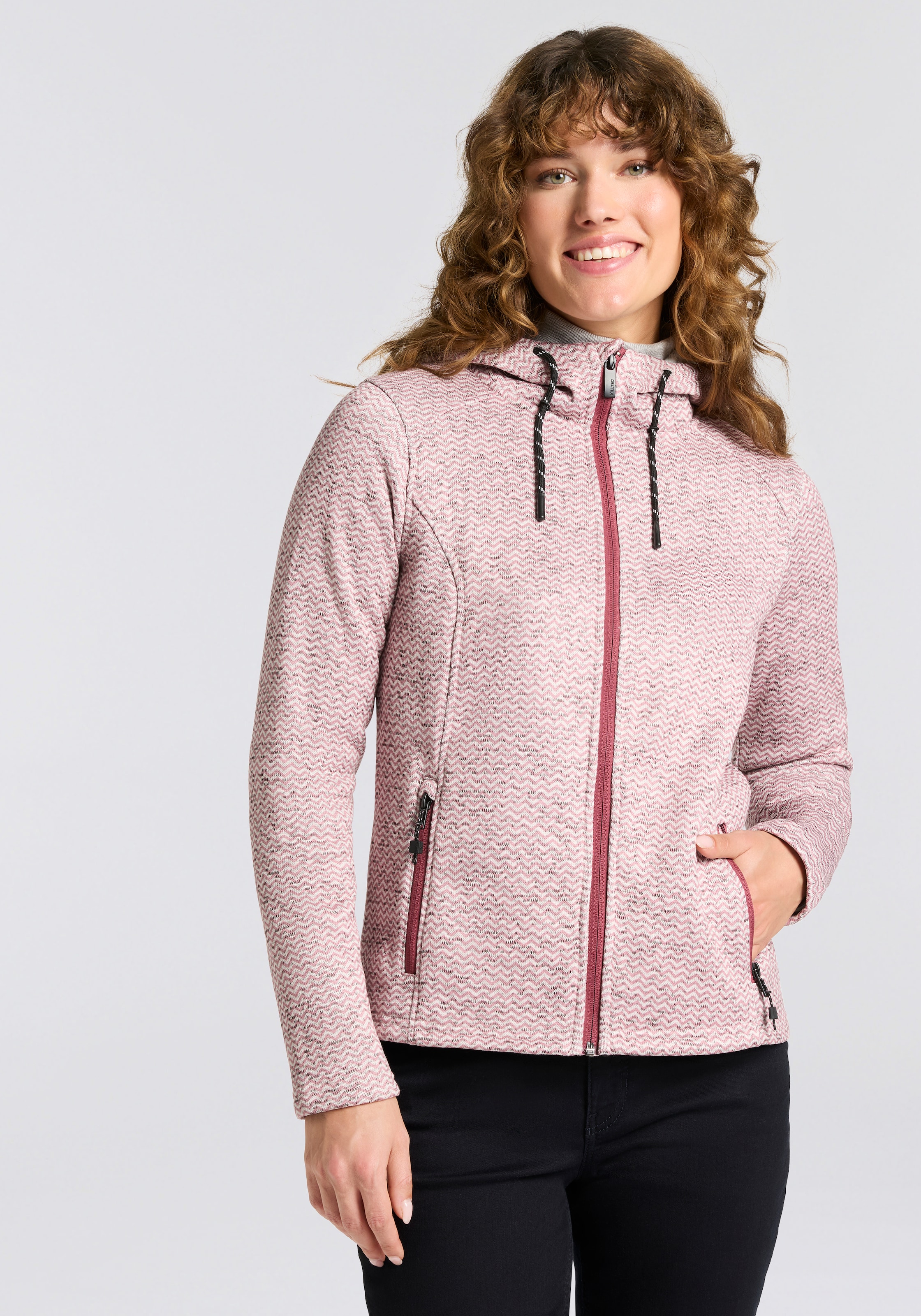Killtec Strickfleecejacke »KOW 5 WMN KNTFLC JCKT« 1 Stk. tlg. mit verstellbarer Kapuze, mit Seitentaschen mit Zipper