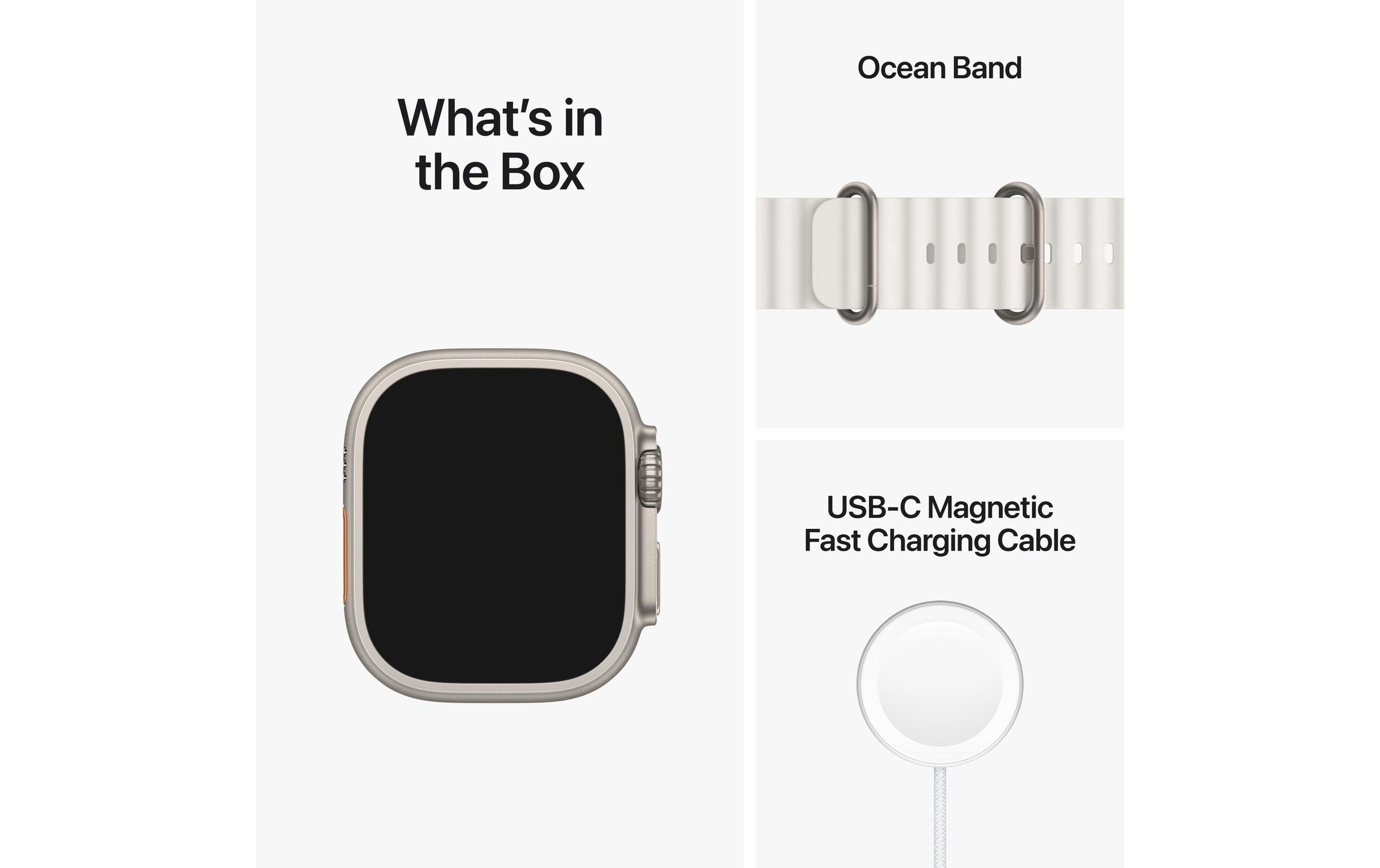 Apple Watch Ultra GPS + Cellular, 49 mm Titangehäuse, Ocean Armband Weiss
